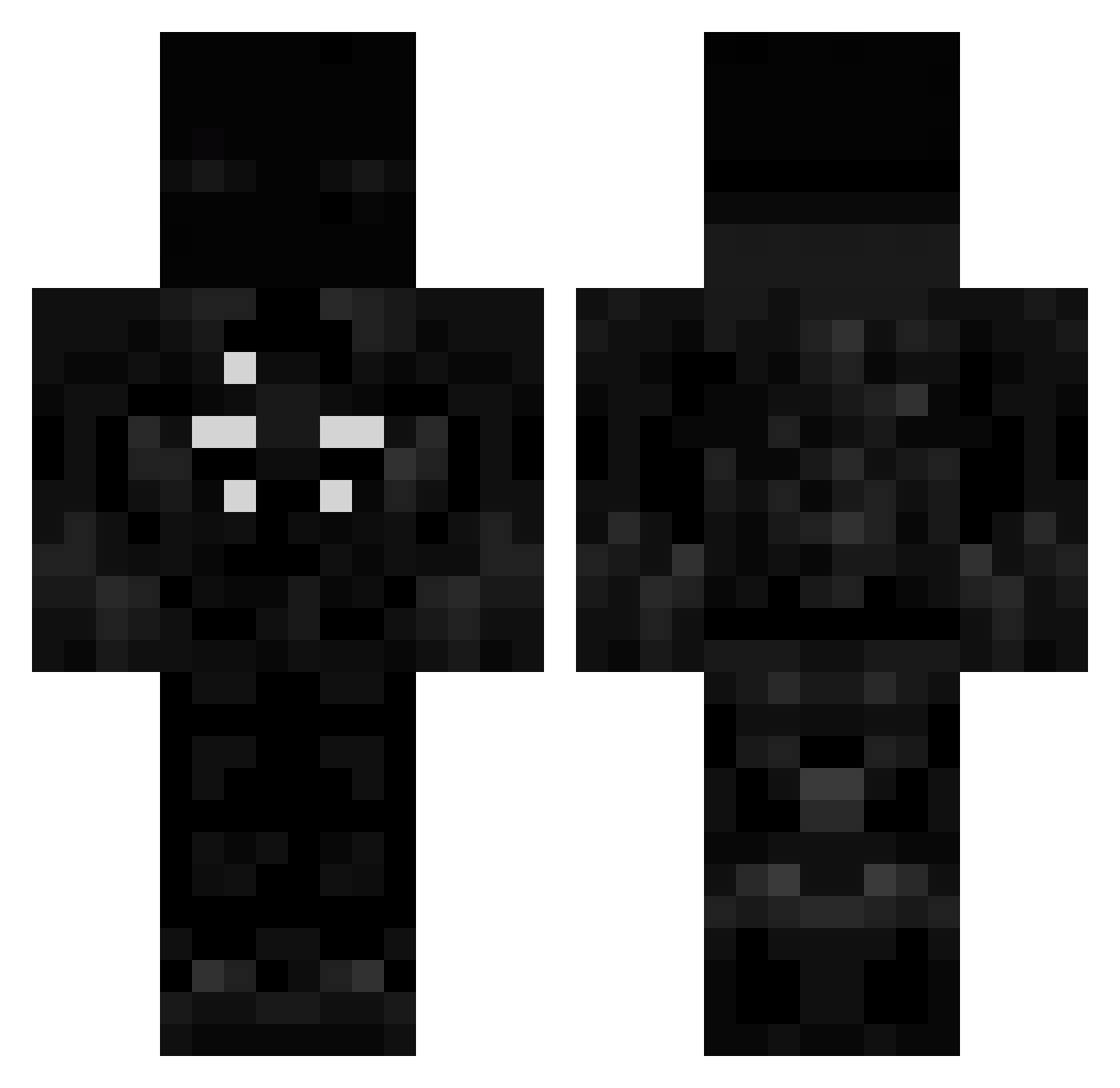 Roshock Minecraft skin, front and back view