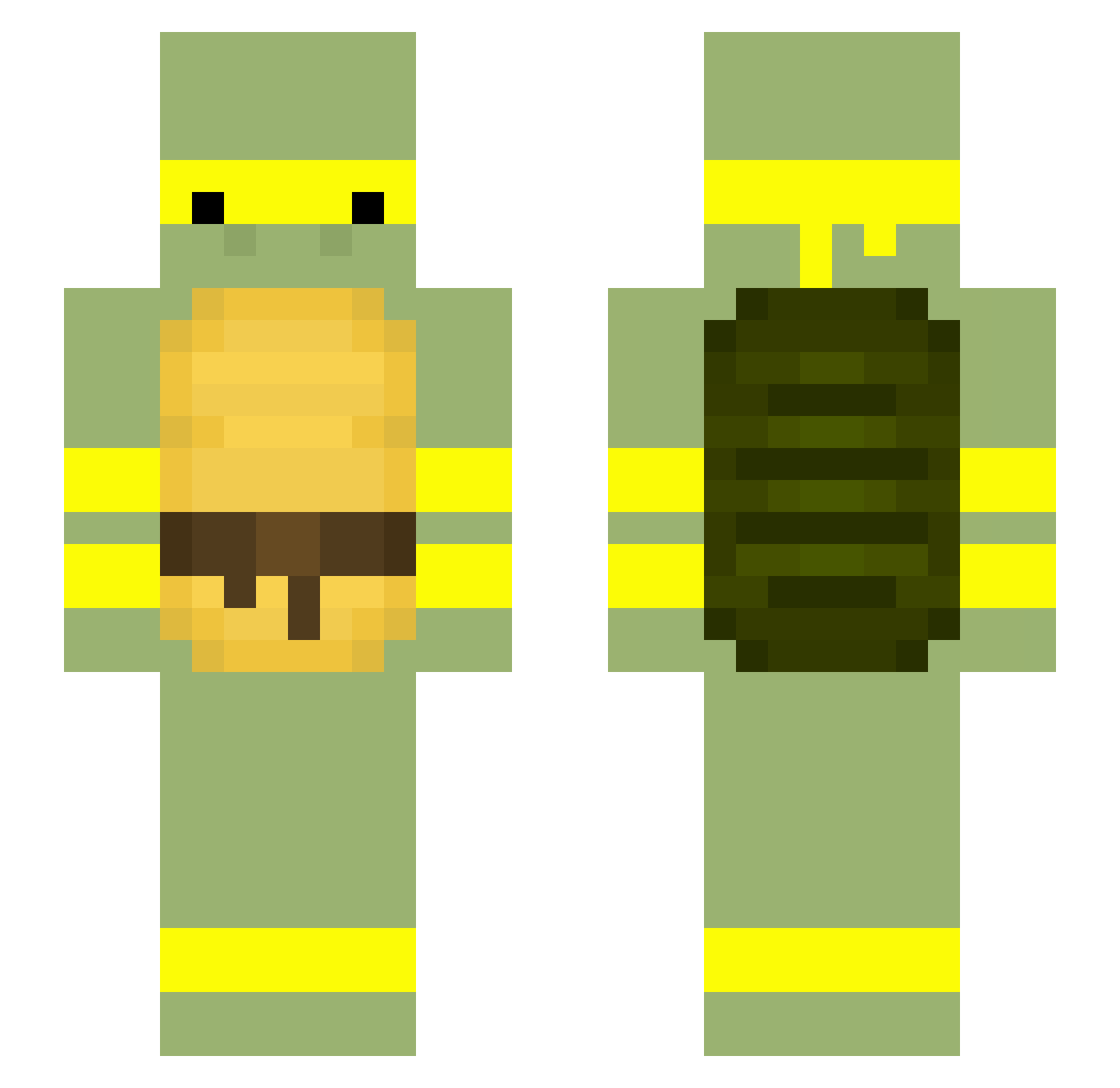 Kickjebal Minecraft skin, front and back view