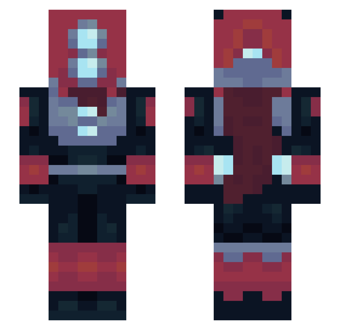 Ahoro Minecraft skin, front and back view