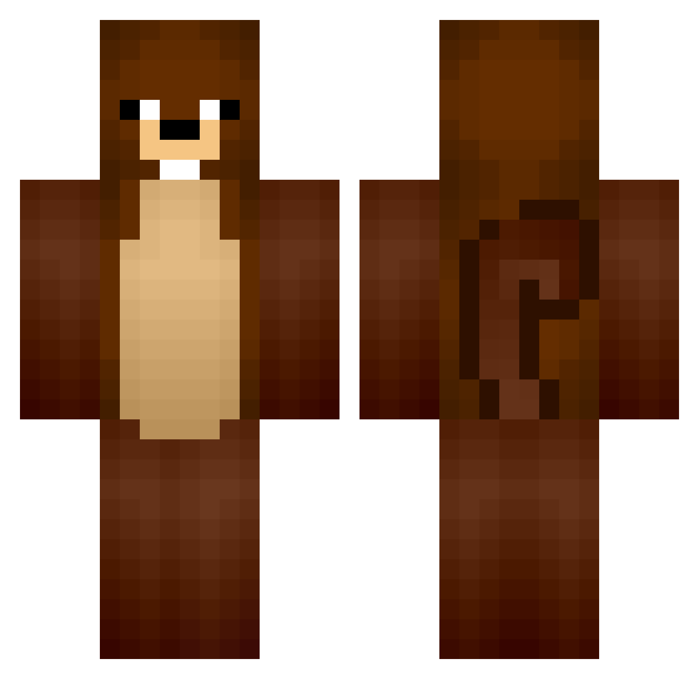 YAMIDOO Minecraft skin, front and back view