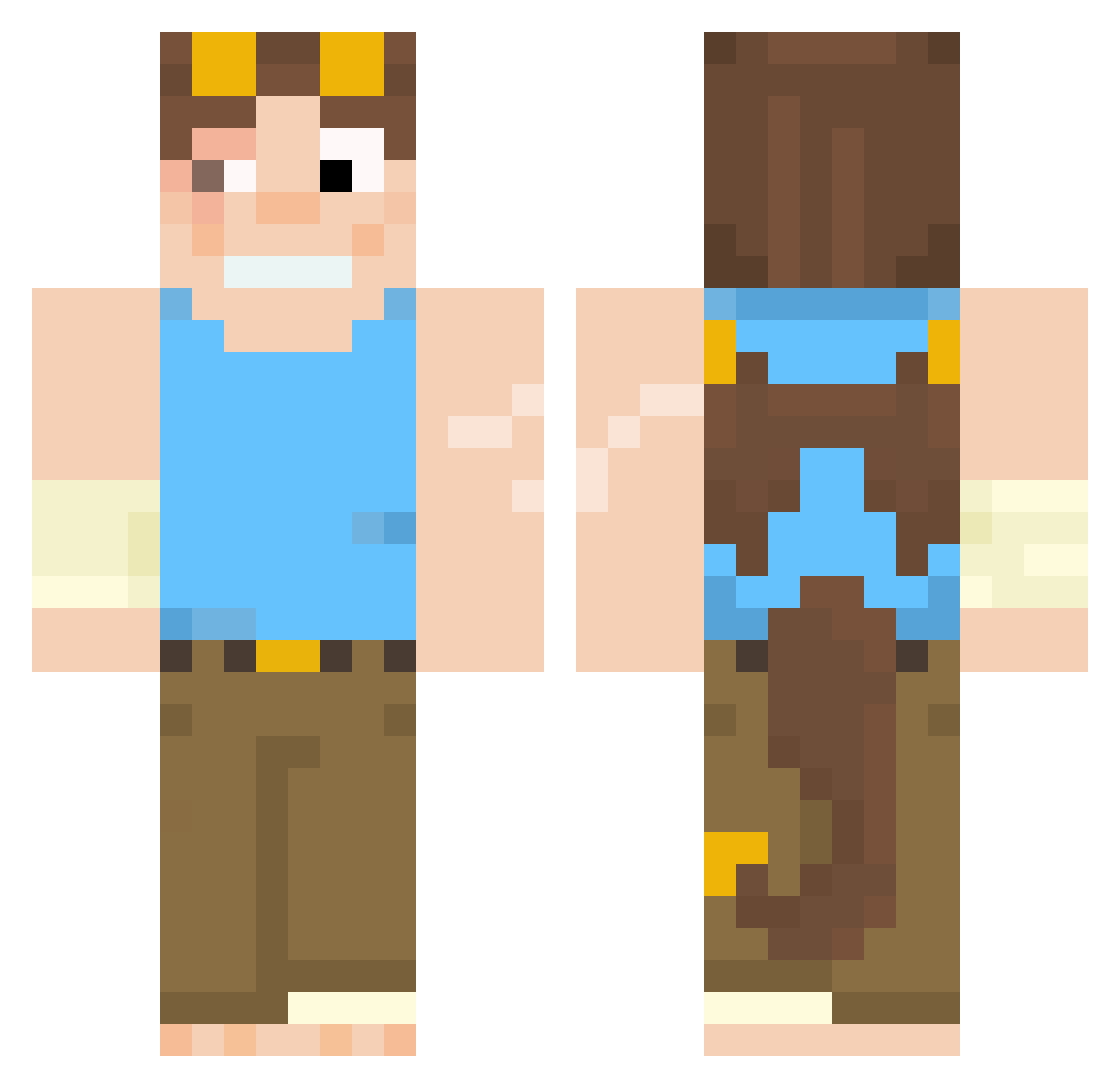 TerrorTivian Minecraft skin, front and back view