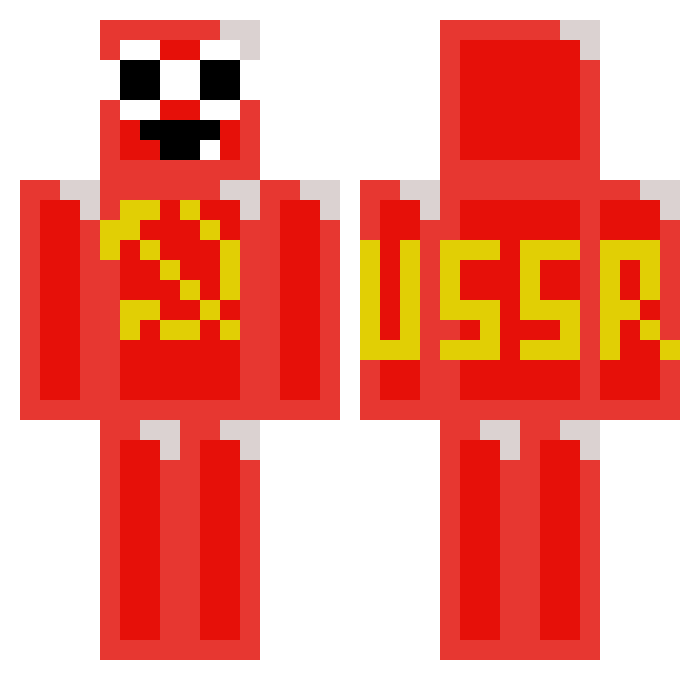 cheezee889 Minecraft skin, front and back view