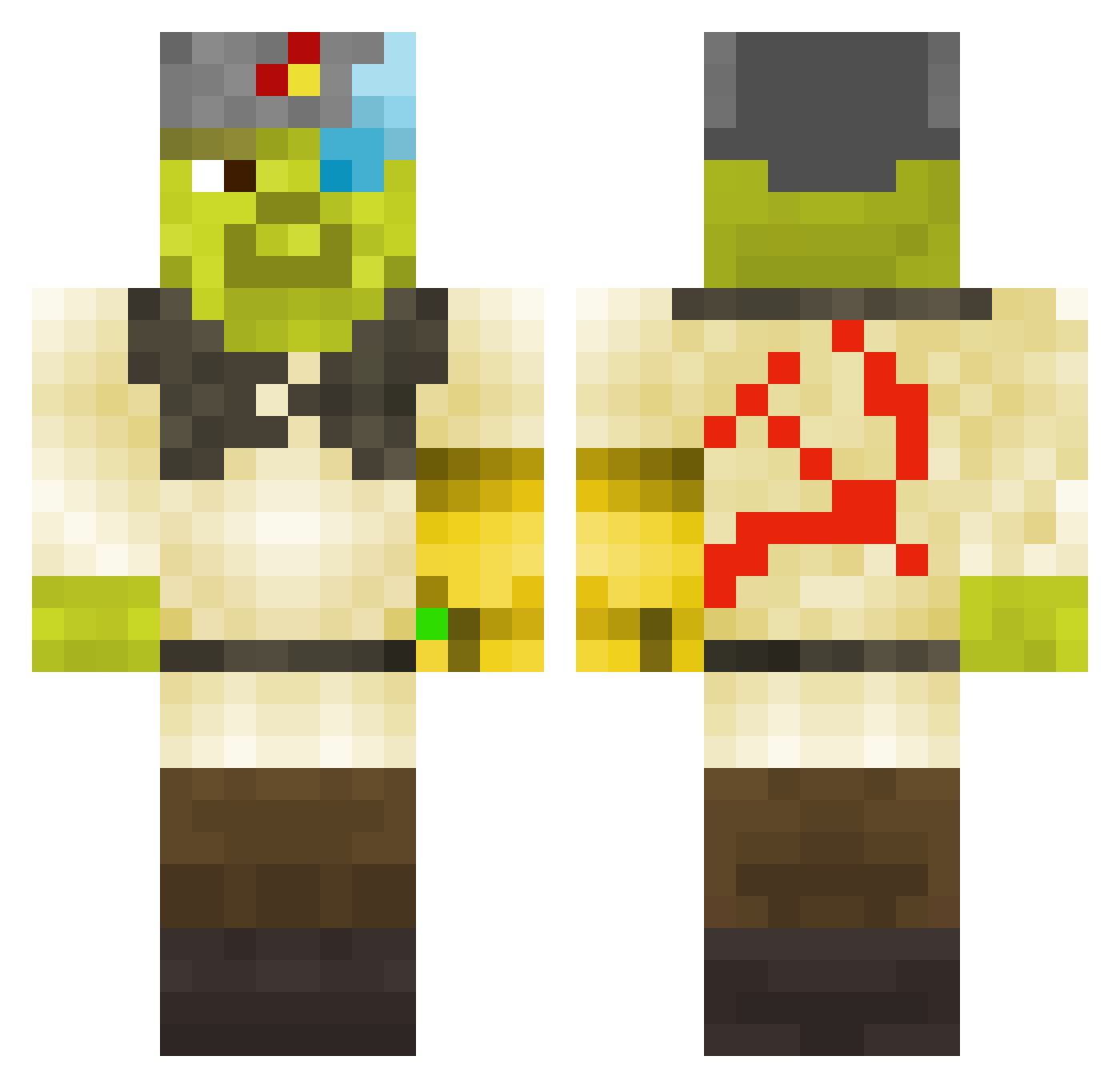 dusexybeast Minecraft skin, front and back view