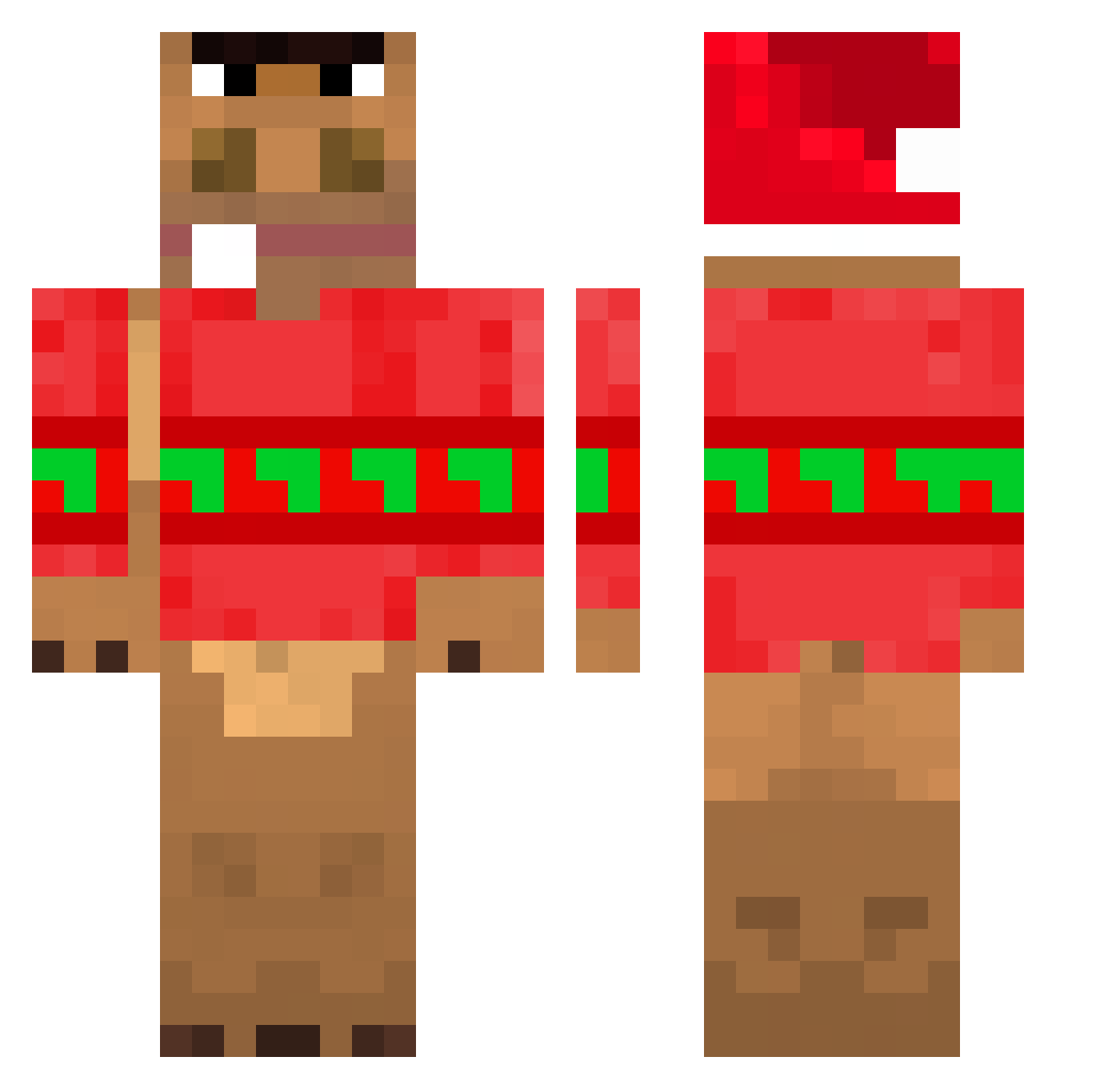 InjureD_PiliF Minecraft skin, front and back view