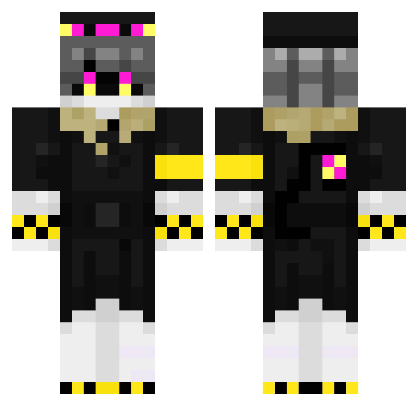 MrBee24 Minecraft skin, front and back view