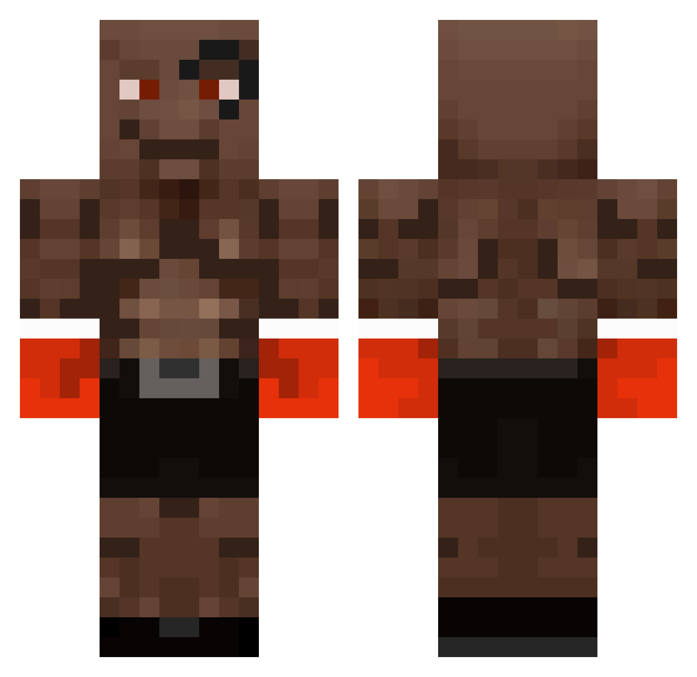 Balkinss Minecraft skin, front and back view