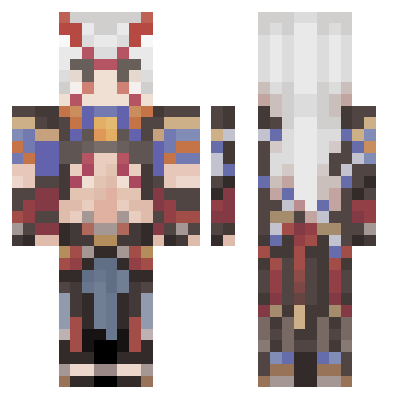 christequila Minecraft skin, front and back view
