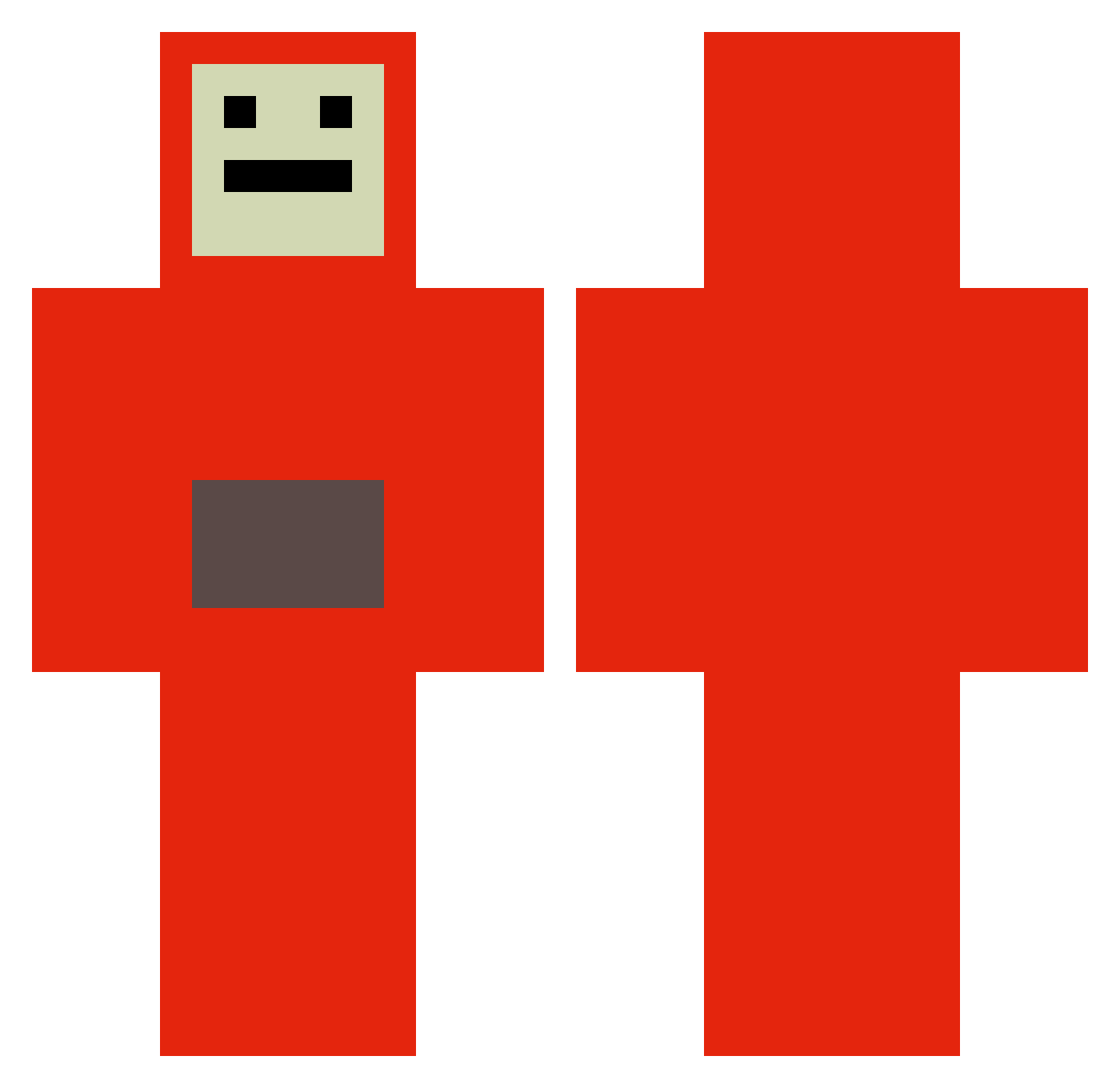 notchanny Minecraft skin, front and back view