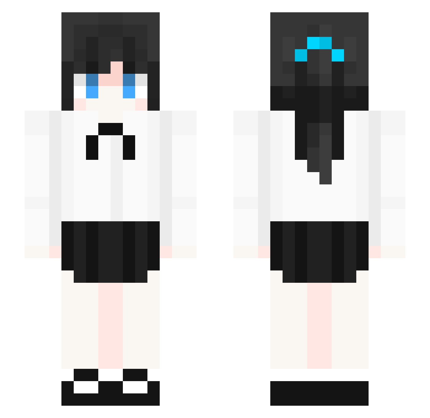 Yuanexe Minecraft skin, front and back view