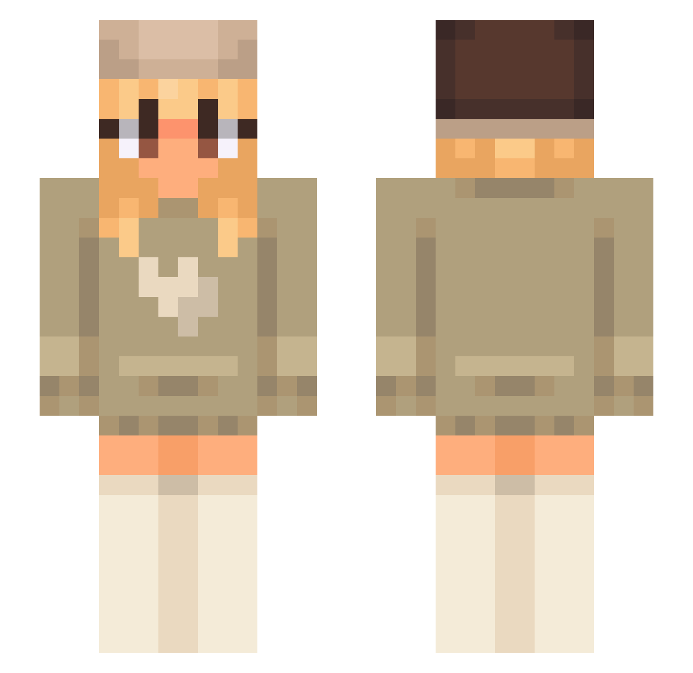 J_az Minecraft skin, front and back view