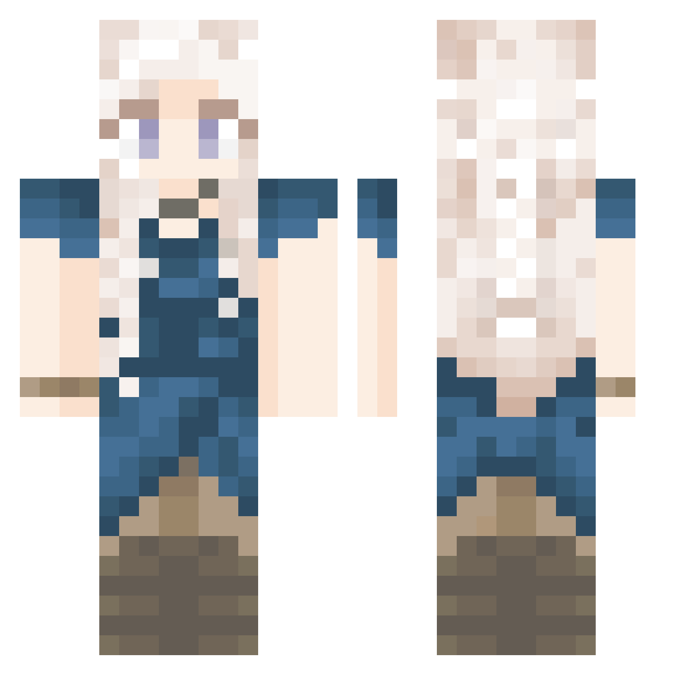 Beta405 Minecraft skin, front and back view