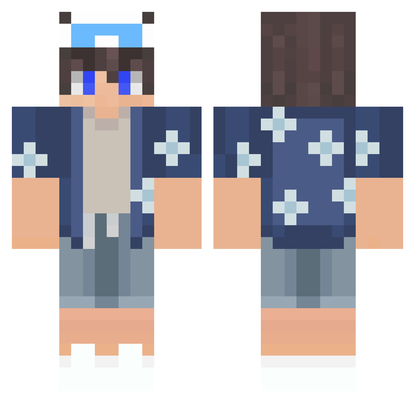 tiryut Minecraft skin, front and back view