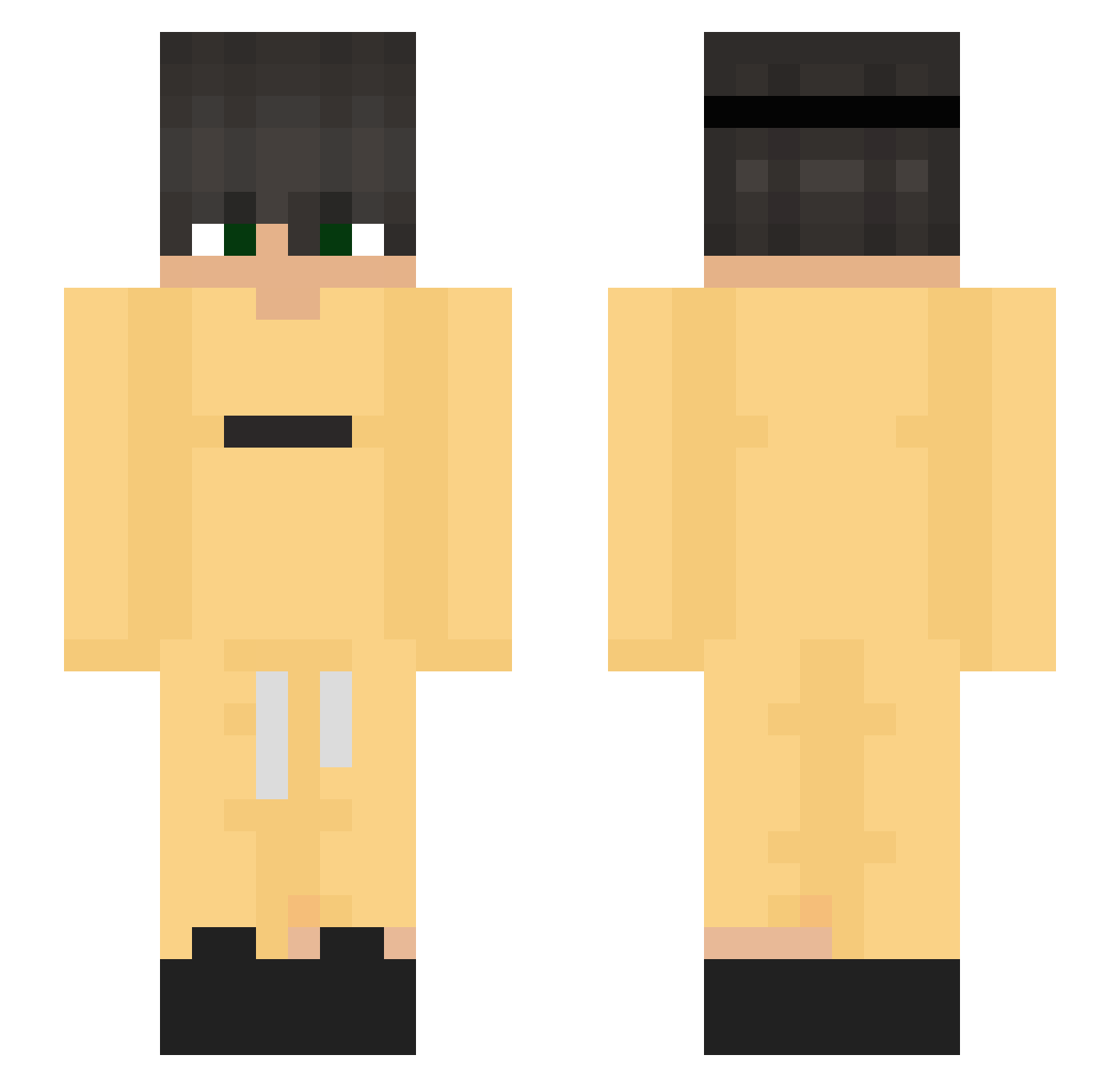 zPizzaKnxckTV Minecraft skin, front and back view