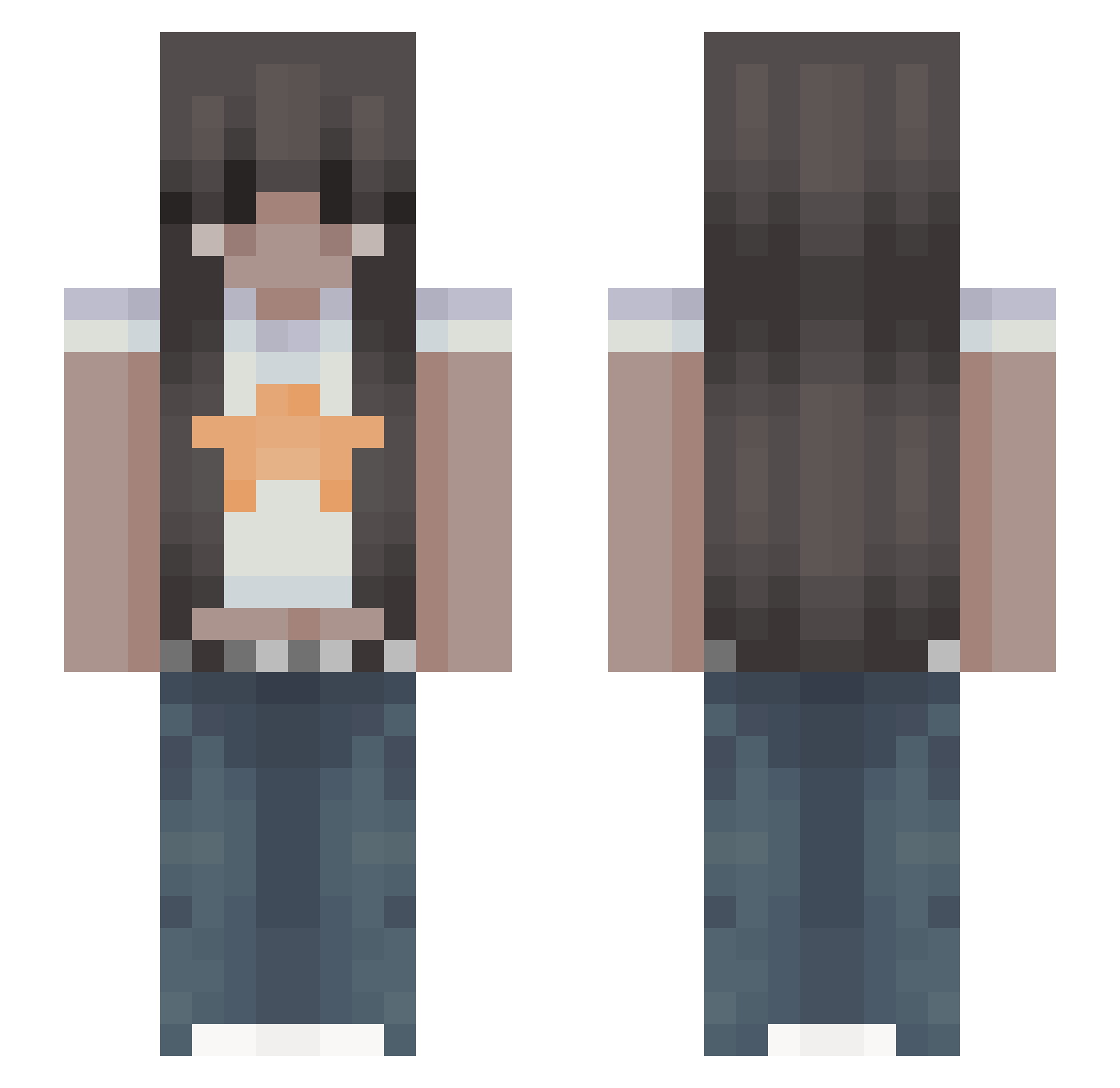 ayyhri Minecraft skin, front and back view