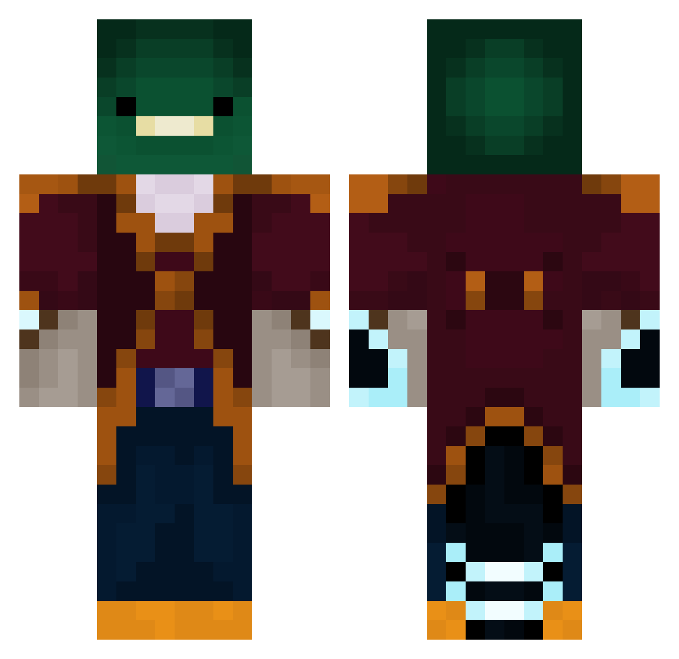 grimmreaper444 Minecraft skin, front and back view
