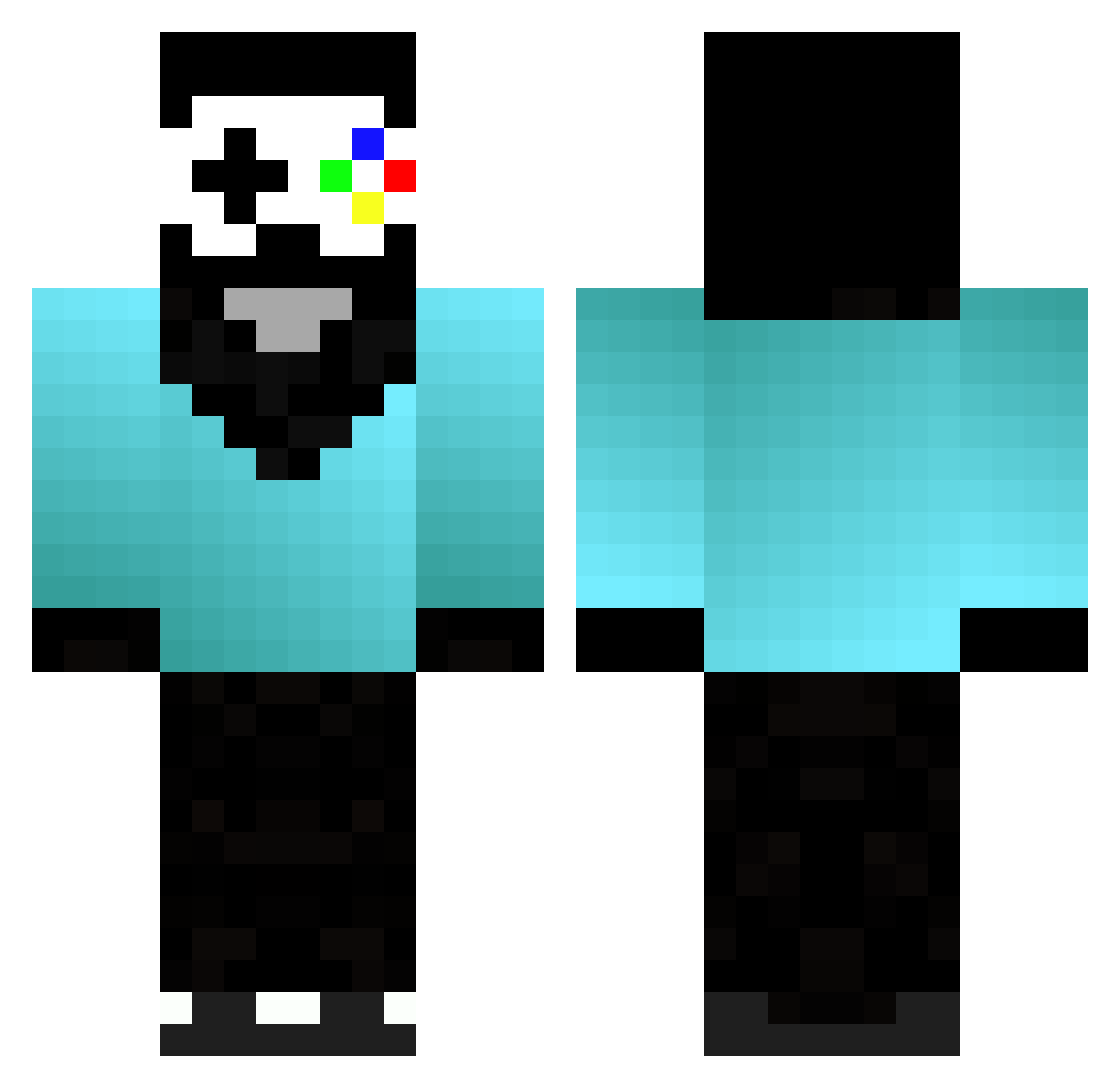 ThisIsVintox Minecraft skin, front and back view