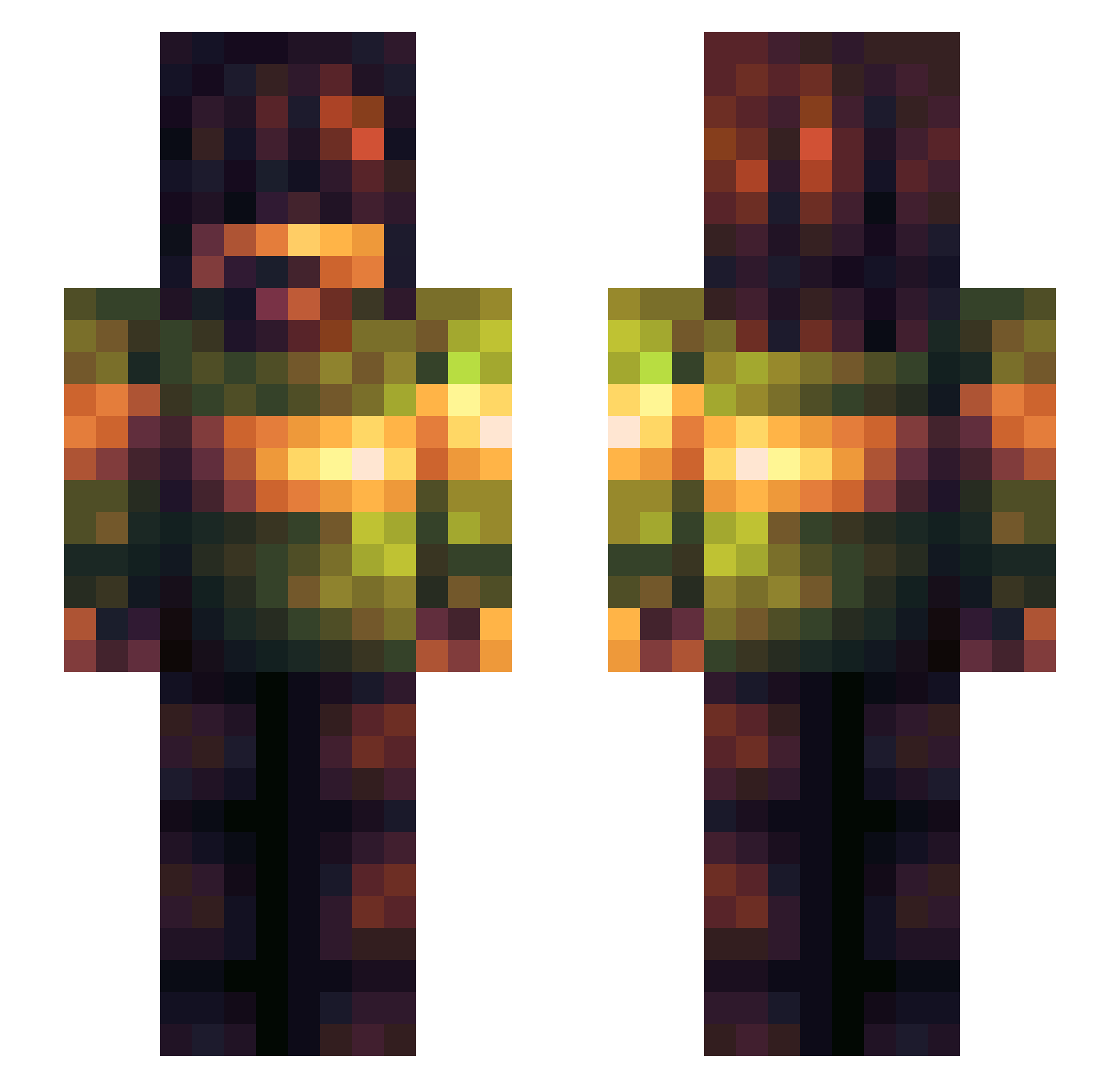 CaptainCrow00 Minecraft skin, front and back view