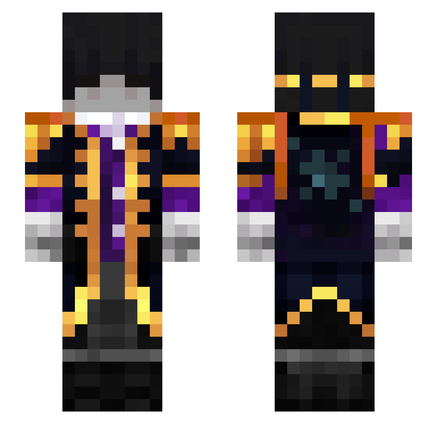 Koasoo Minecraft skin, front and back view