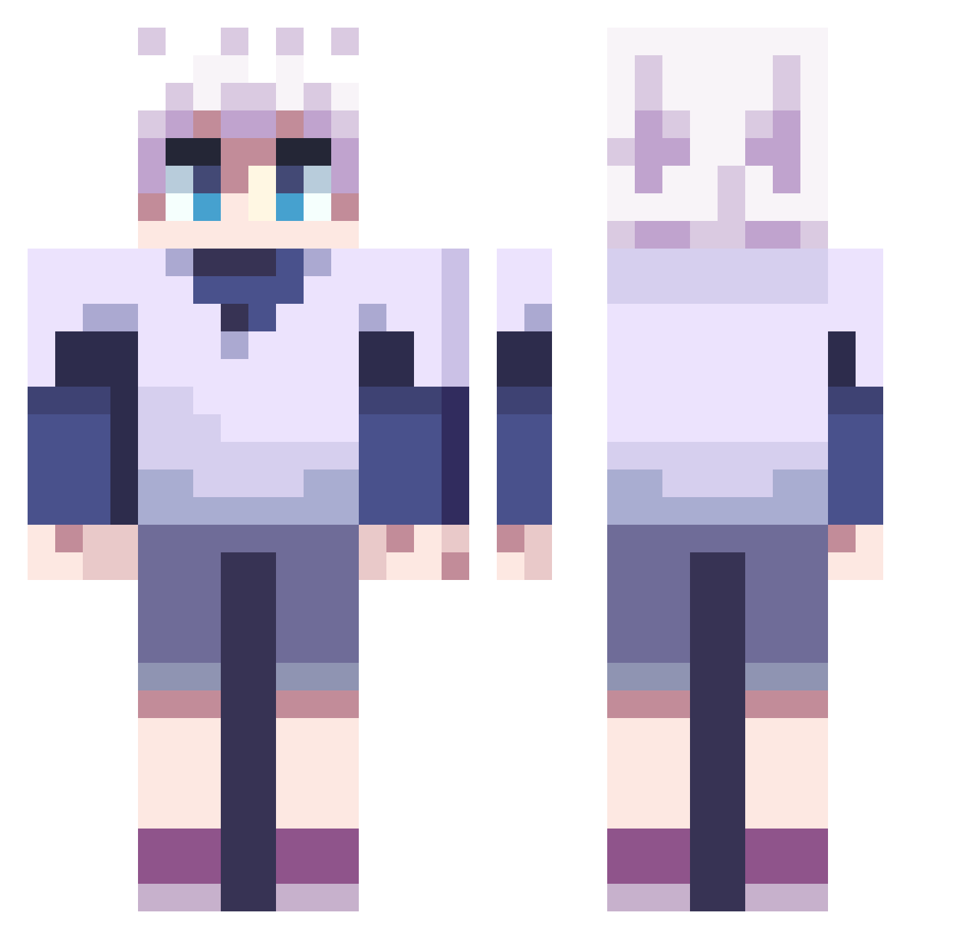 NinjaNikes Minecraft skin, front and back view