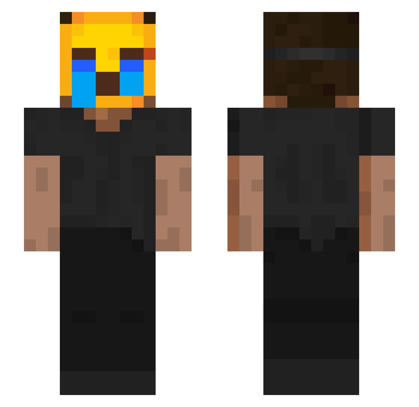 TheWisdomBook Minecraft skin, front and back view