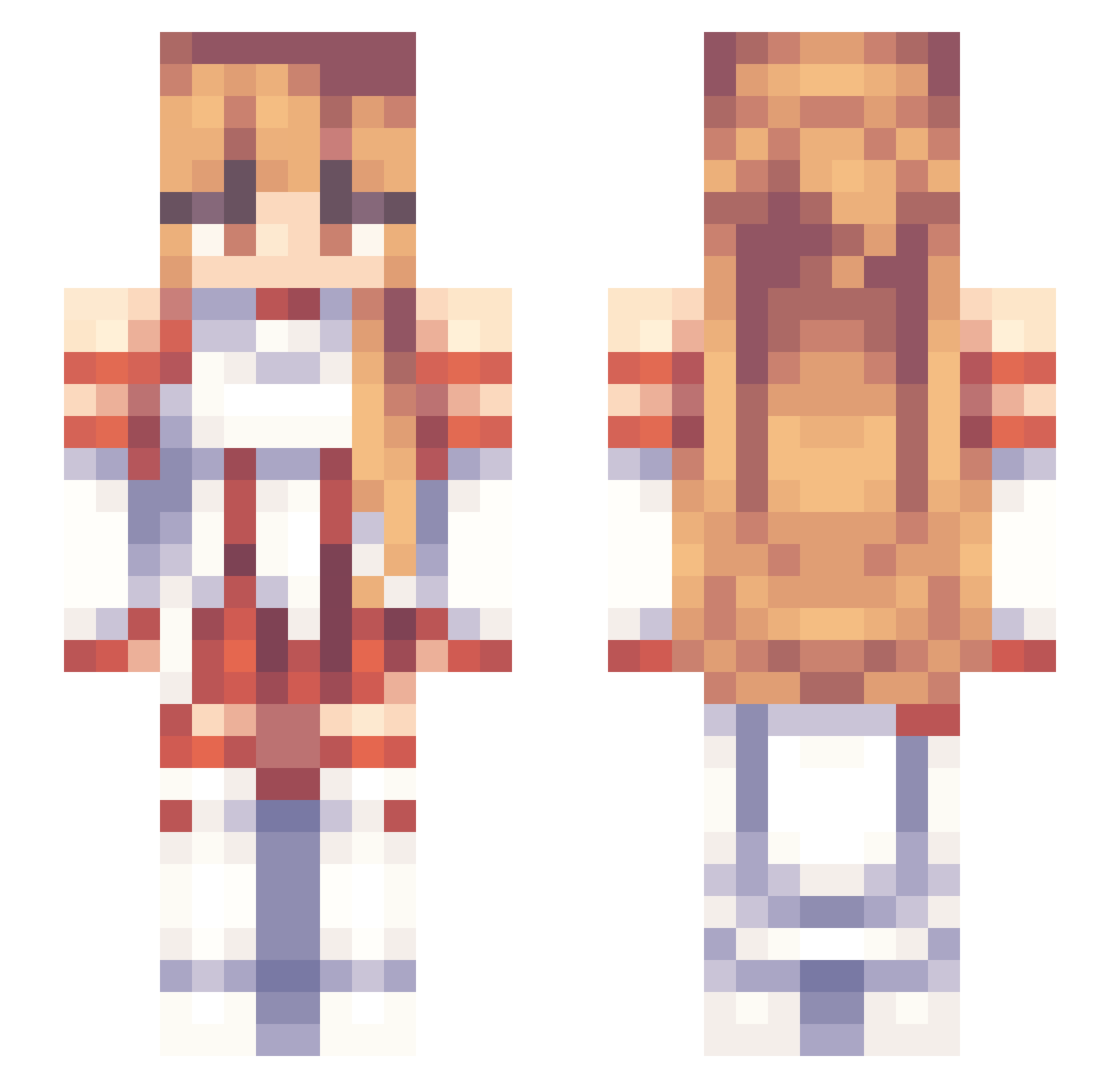 L33real Minecraft skin, front and back view