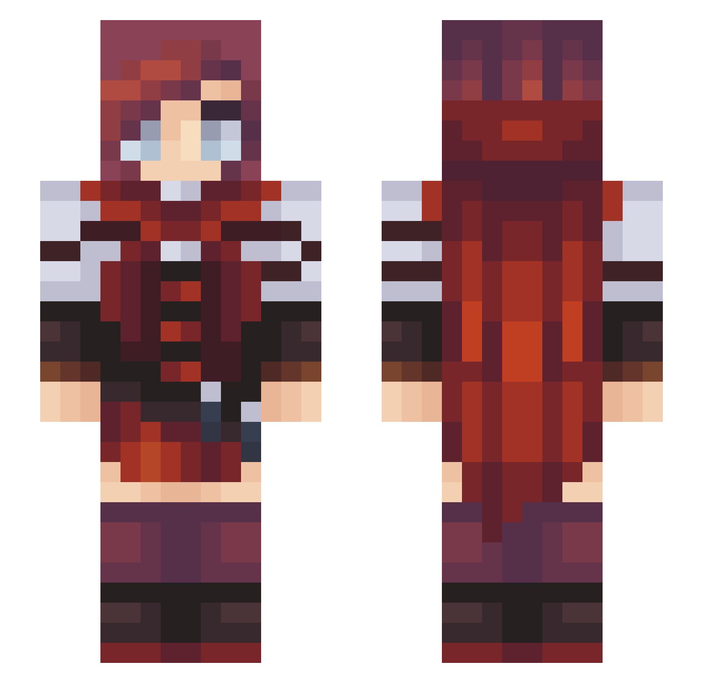ChaosEclipse Minecraft skin, front and back view