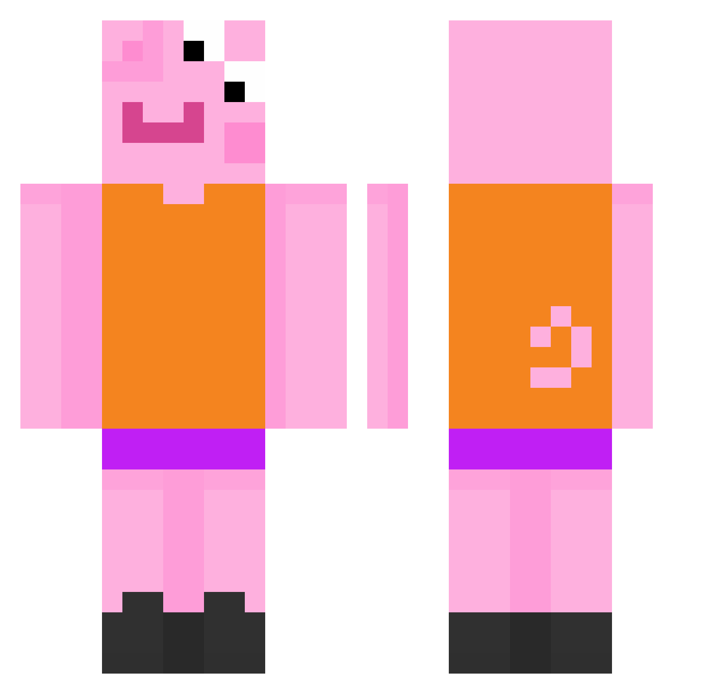 Scratter Minecraft skin, front and back view