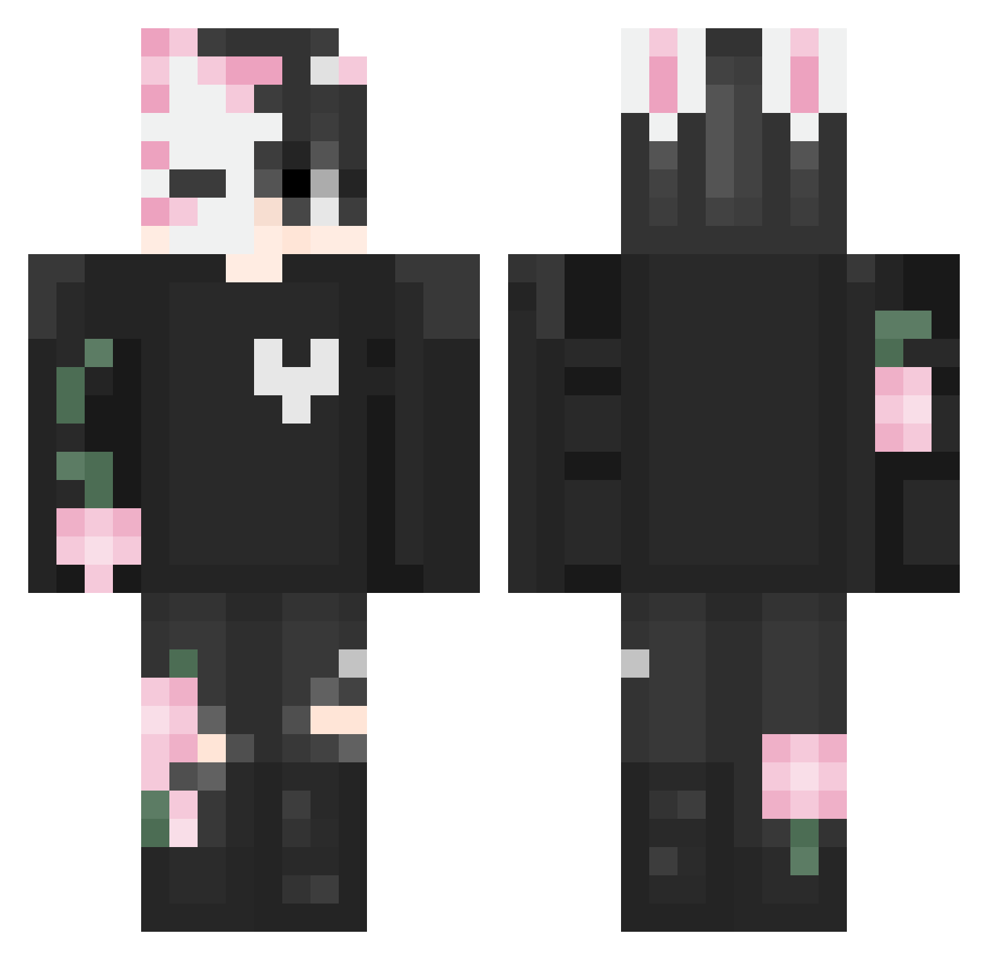 QTR41 Minecraft skin, front and back view