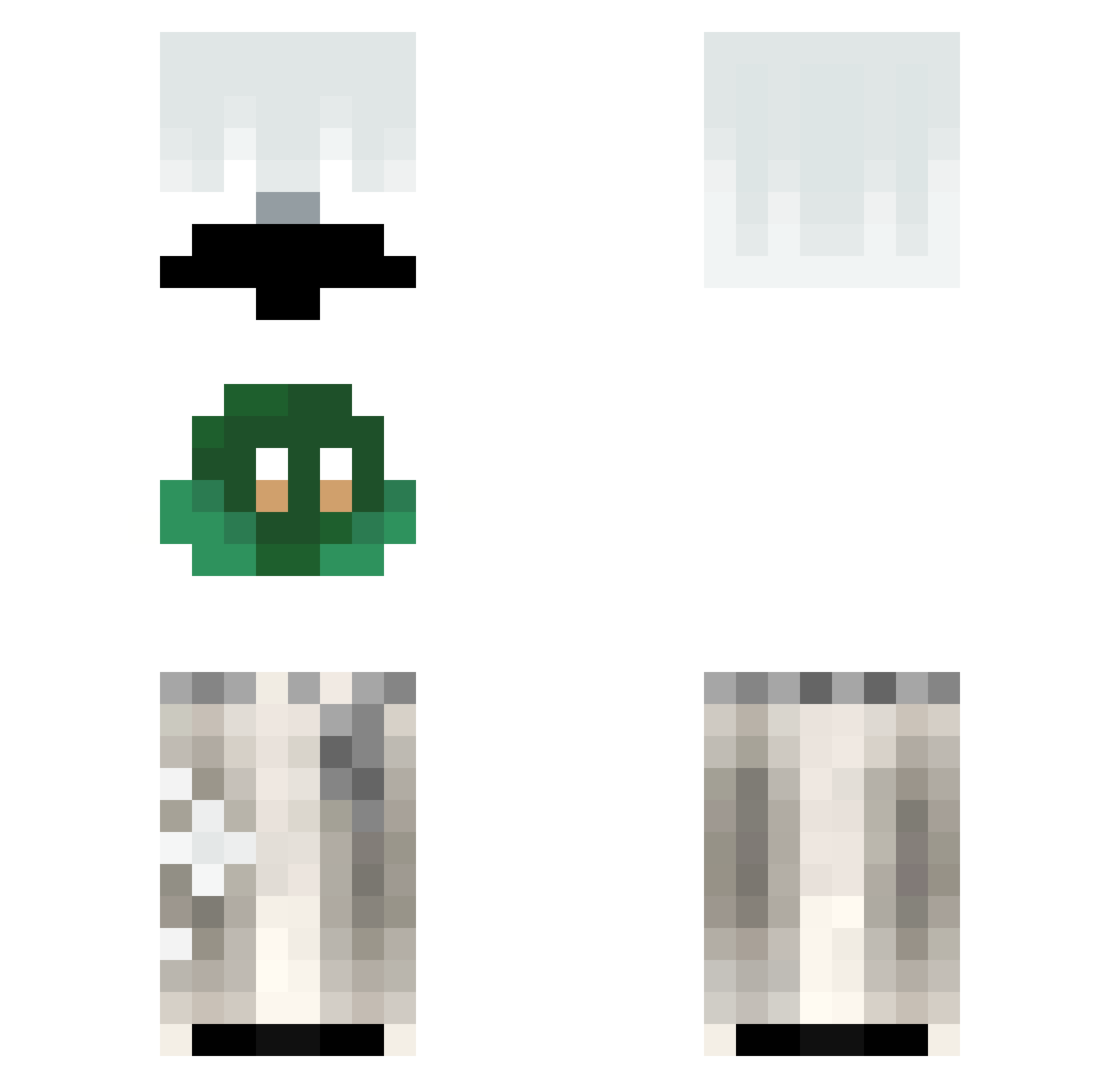Denxhess Minecraft skin, front and back view