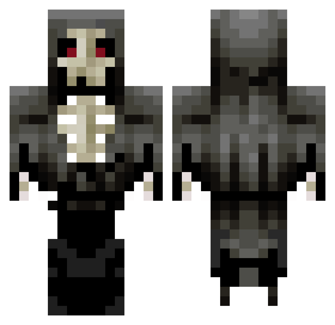 Uno_Dos_Trace Minecraft skin, front and back view