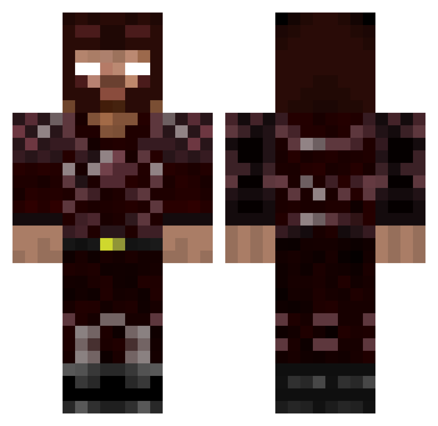 Anub1sus Minecraft skin, front and back view