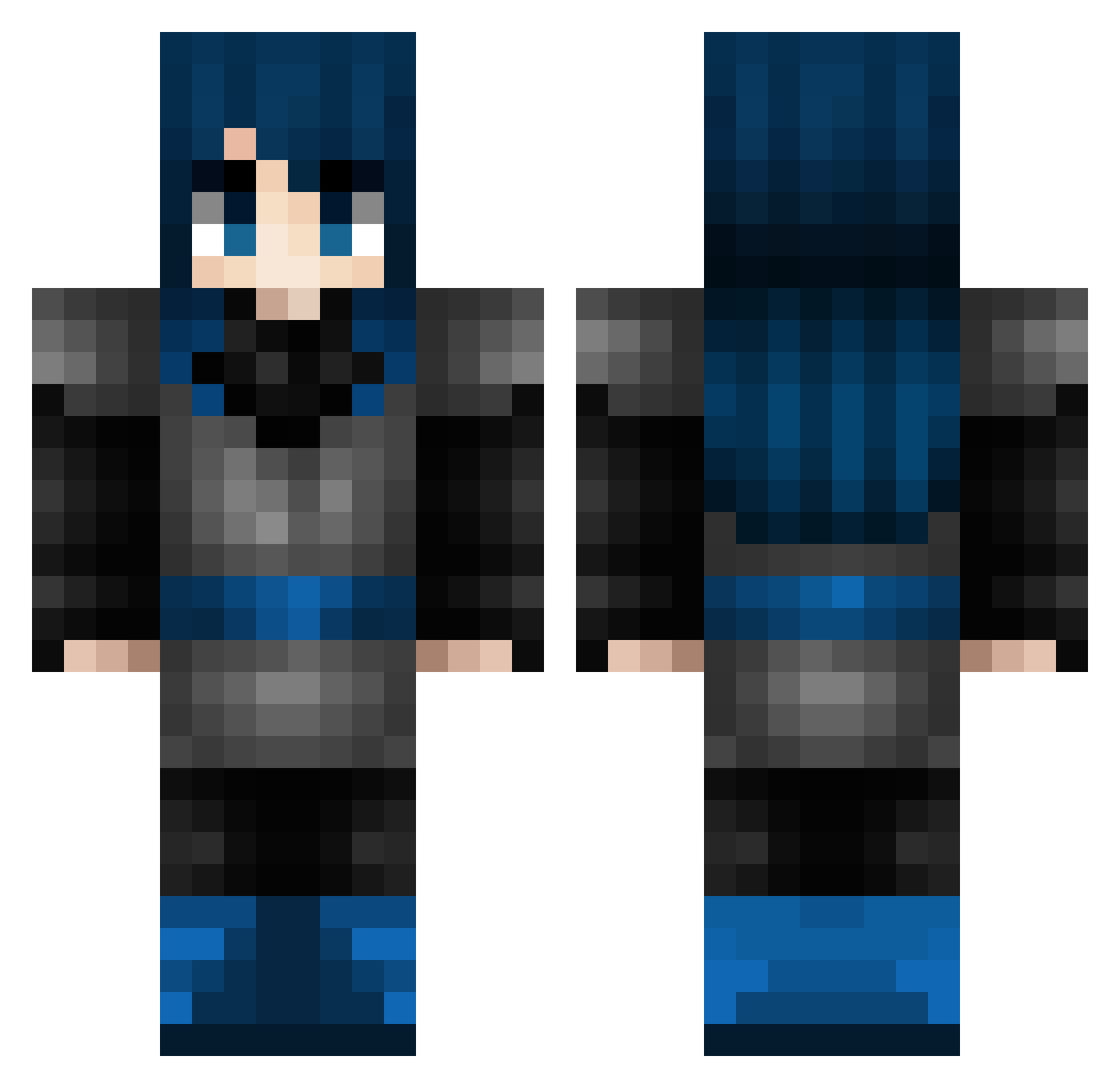 nyoma Minecraft skin, front and back view
