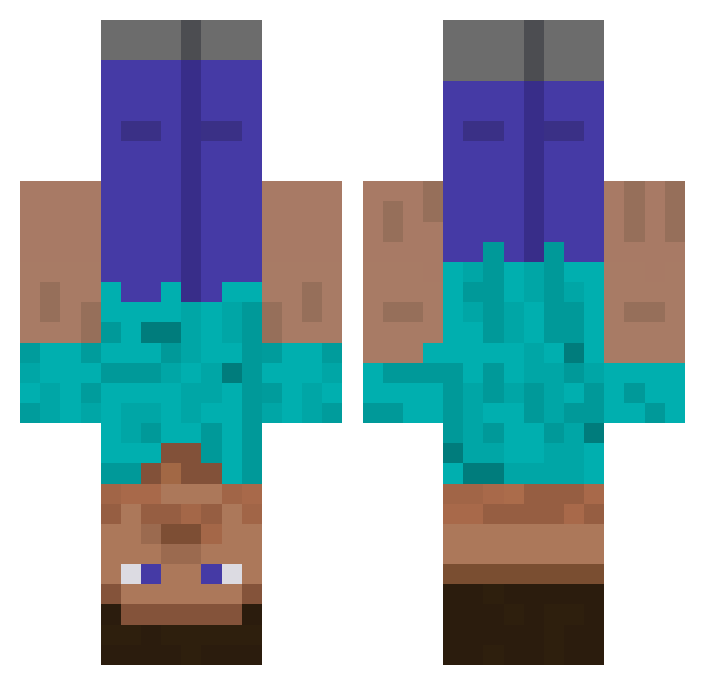 Nadja9500 Minecraft skin, front and back view
