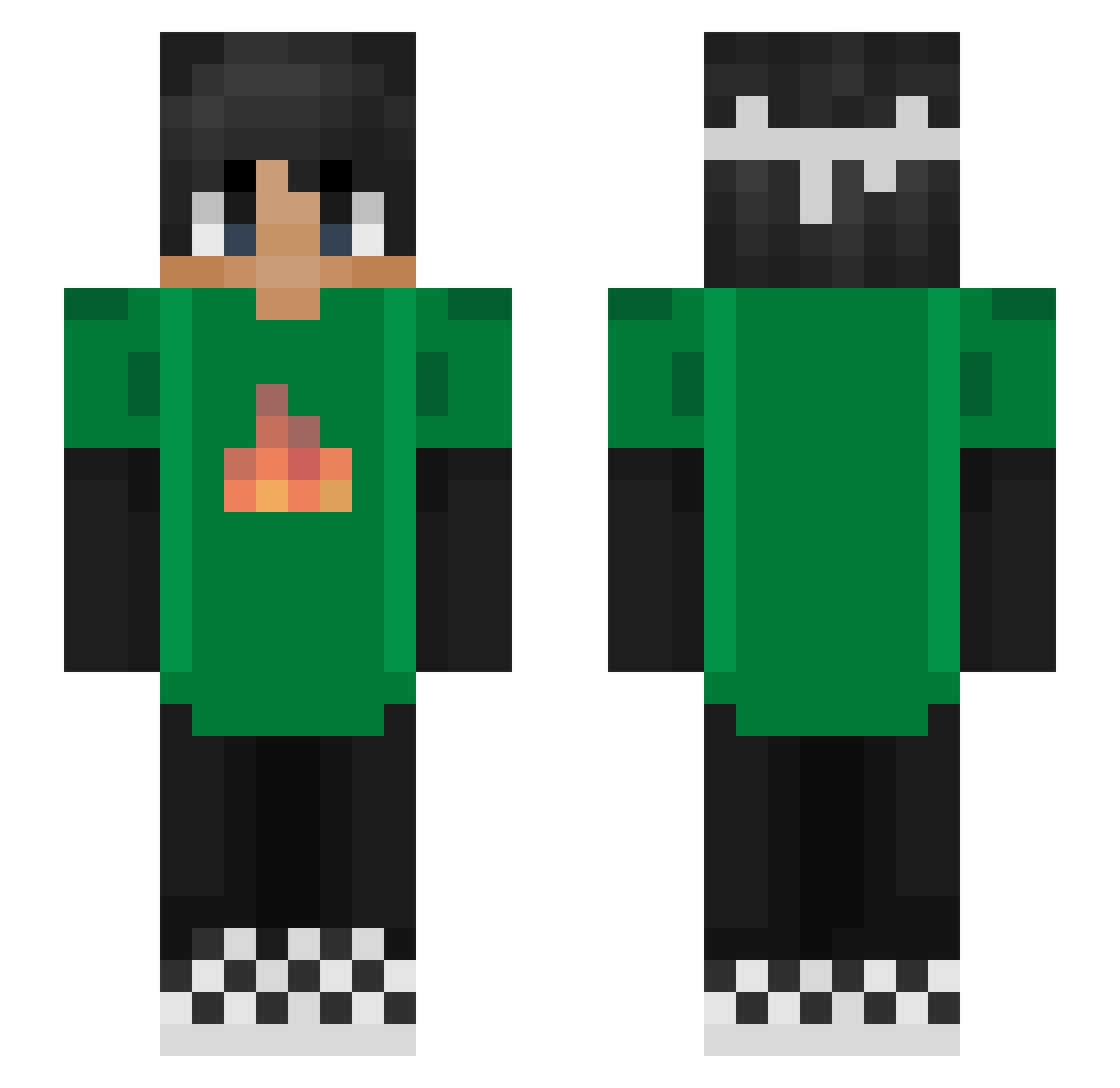 FitzyMite Minecraft skin, front and back view