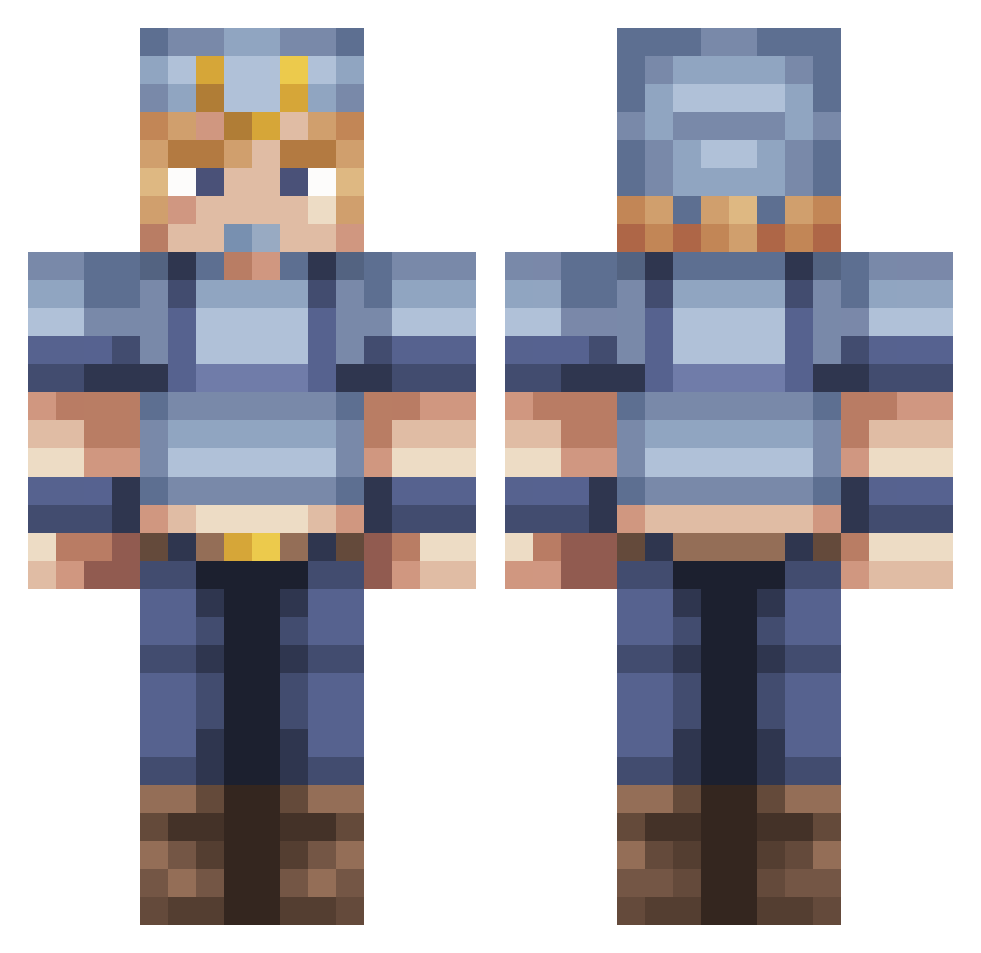 icffa Minecraft skin, front and back view