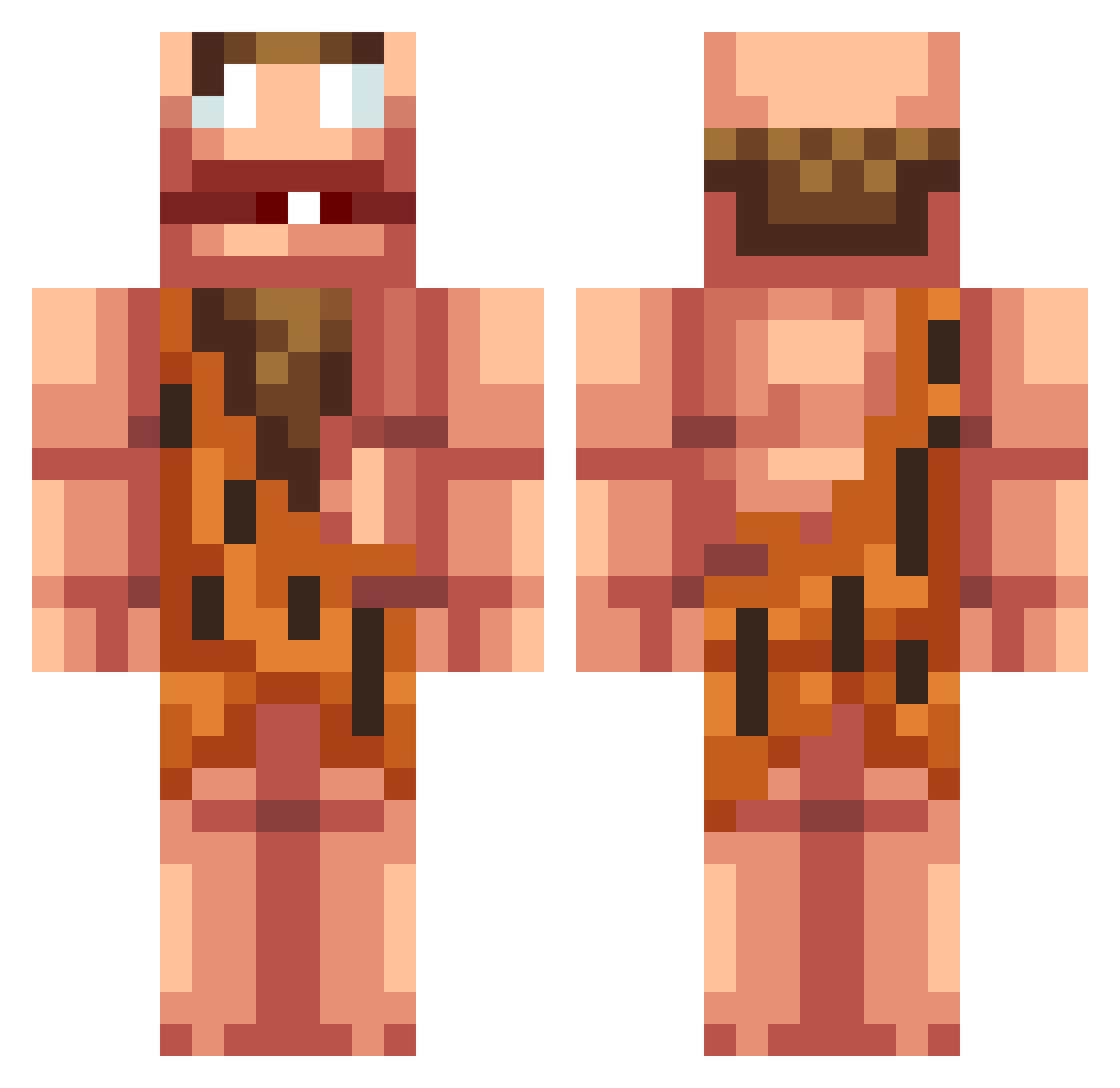 nibrodk Minecraft skin, front and back view