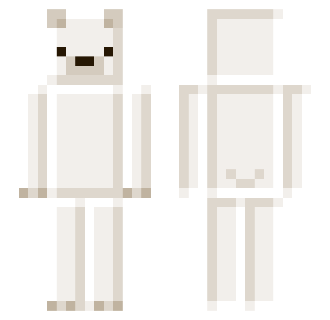 potralius Minecraft skin, front and back view
