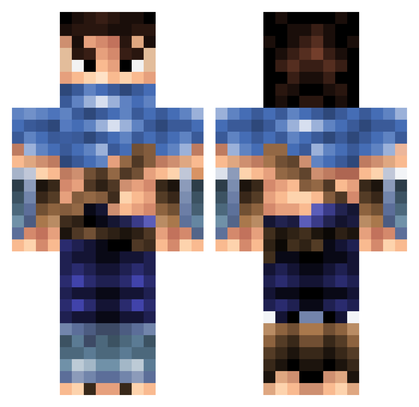 GrosChoco94 Minecraft skin, front and back view