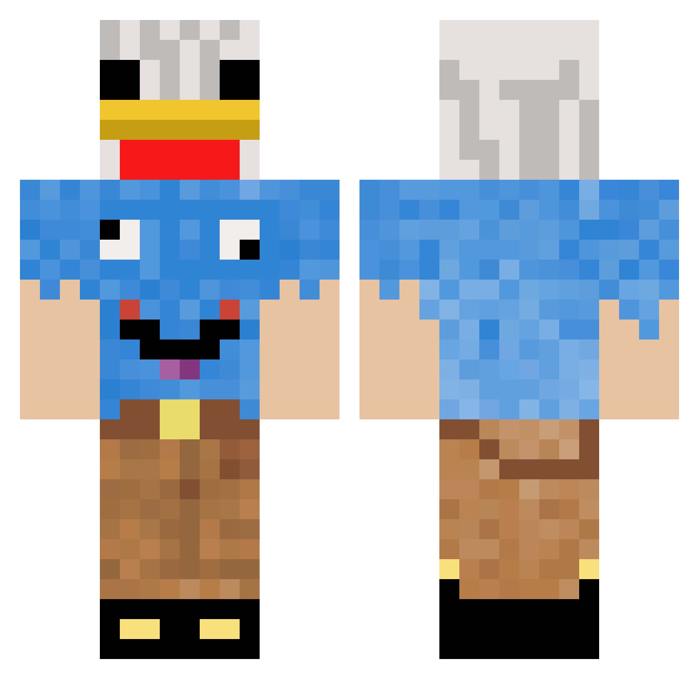 c7b_Cosmic_1wy Minecraft skin, front and back view