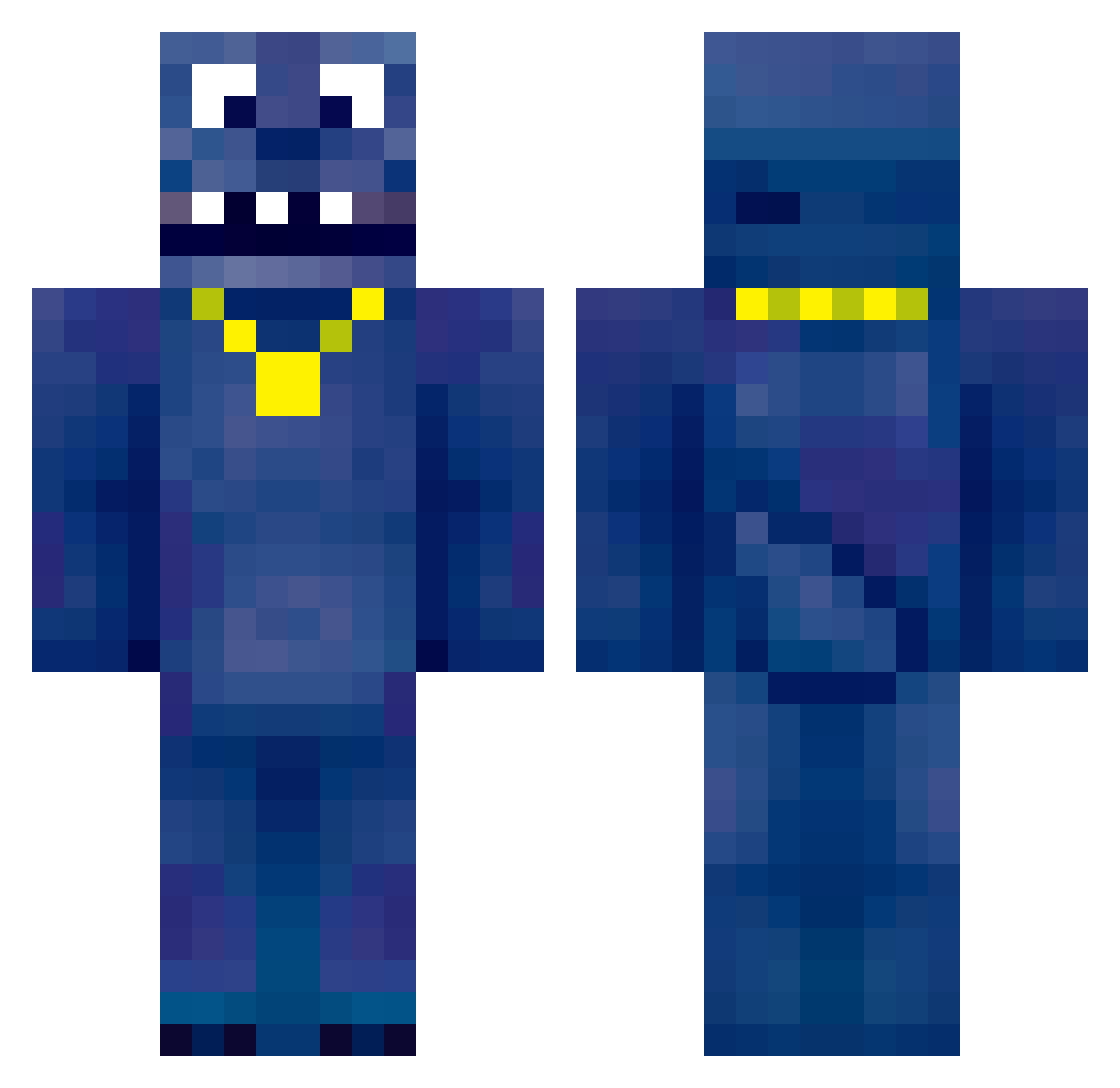 Maxa_a Minecraft skin, front and back view