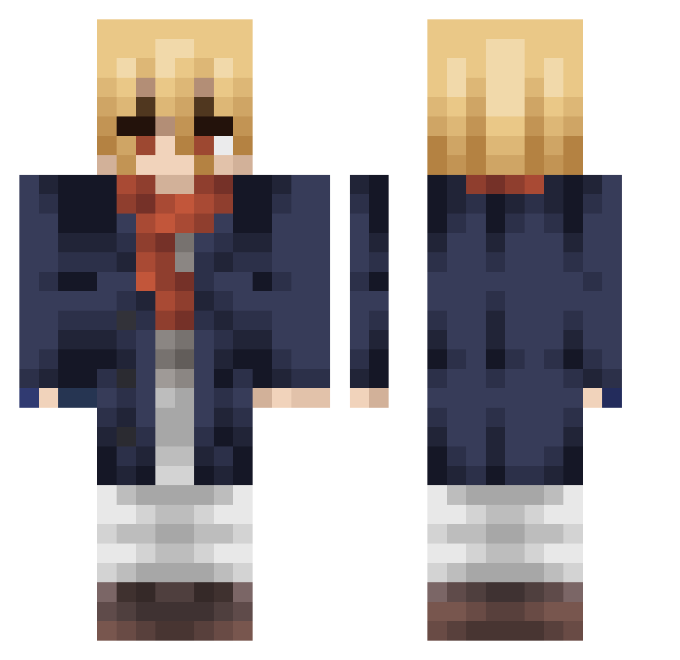White_Like_Snow Minecraft skin, front and back view
