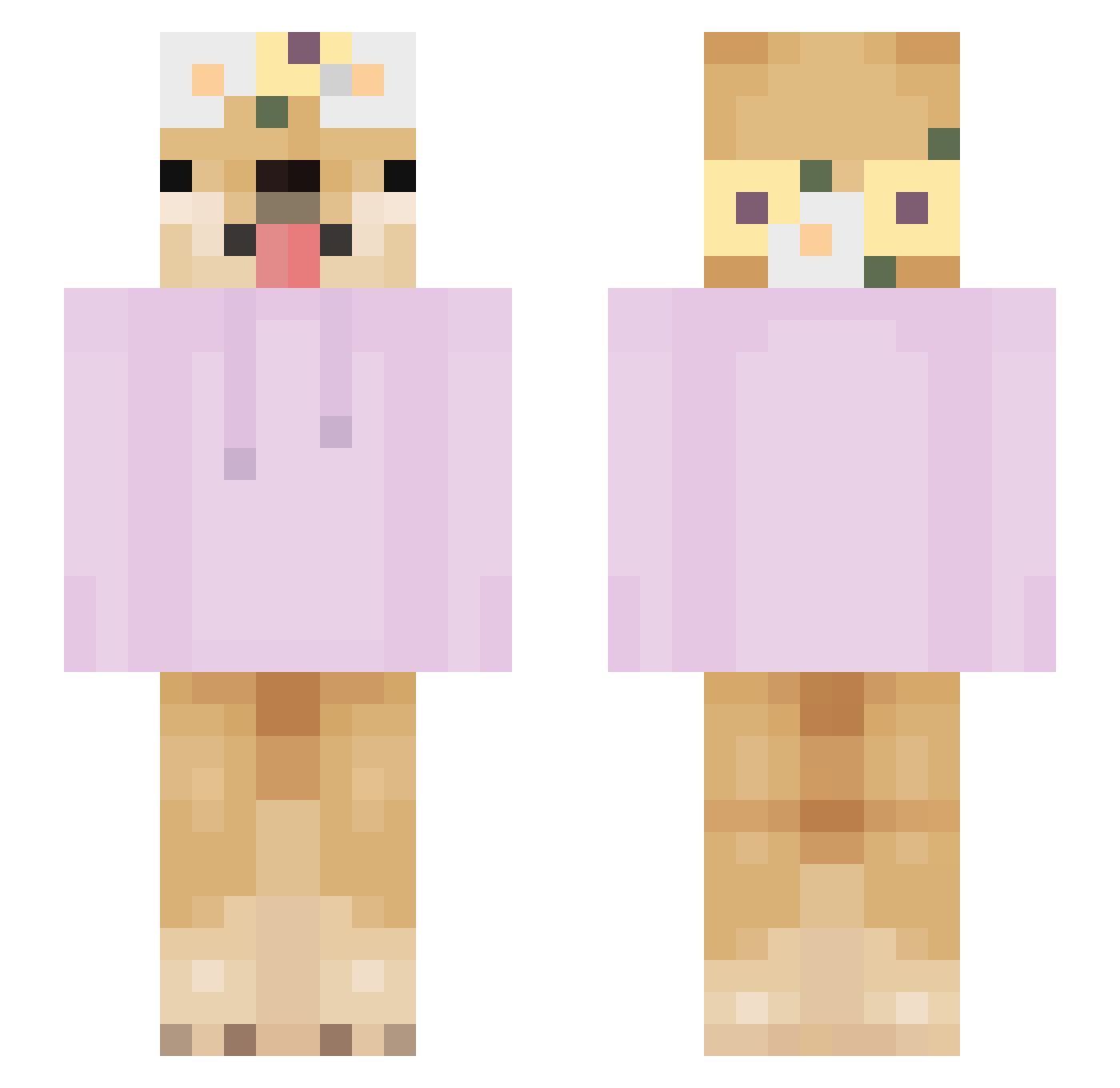 Maambusia Minecraft skin, front and back view