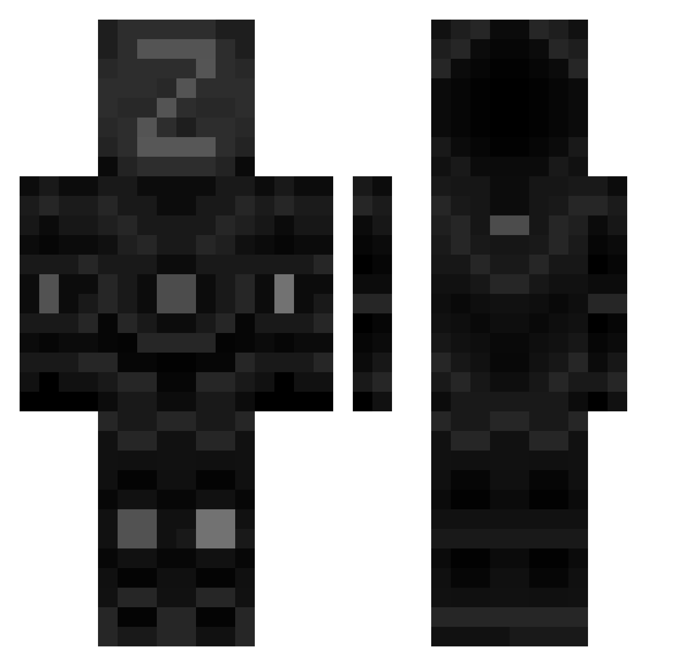 Penitentes Minecraft skin, front and back view