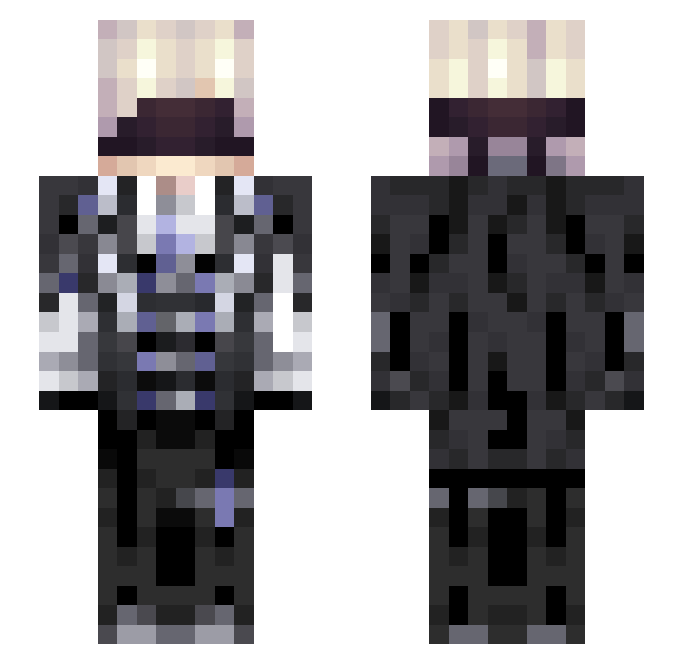 Amnara Minecraft skin, front and back view