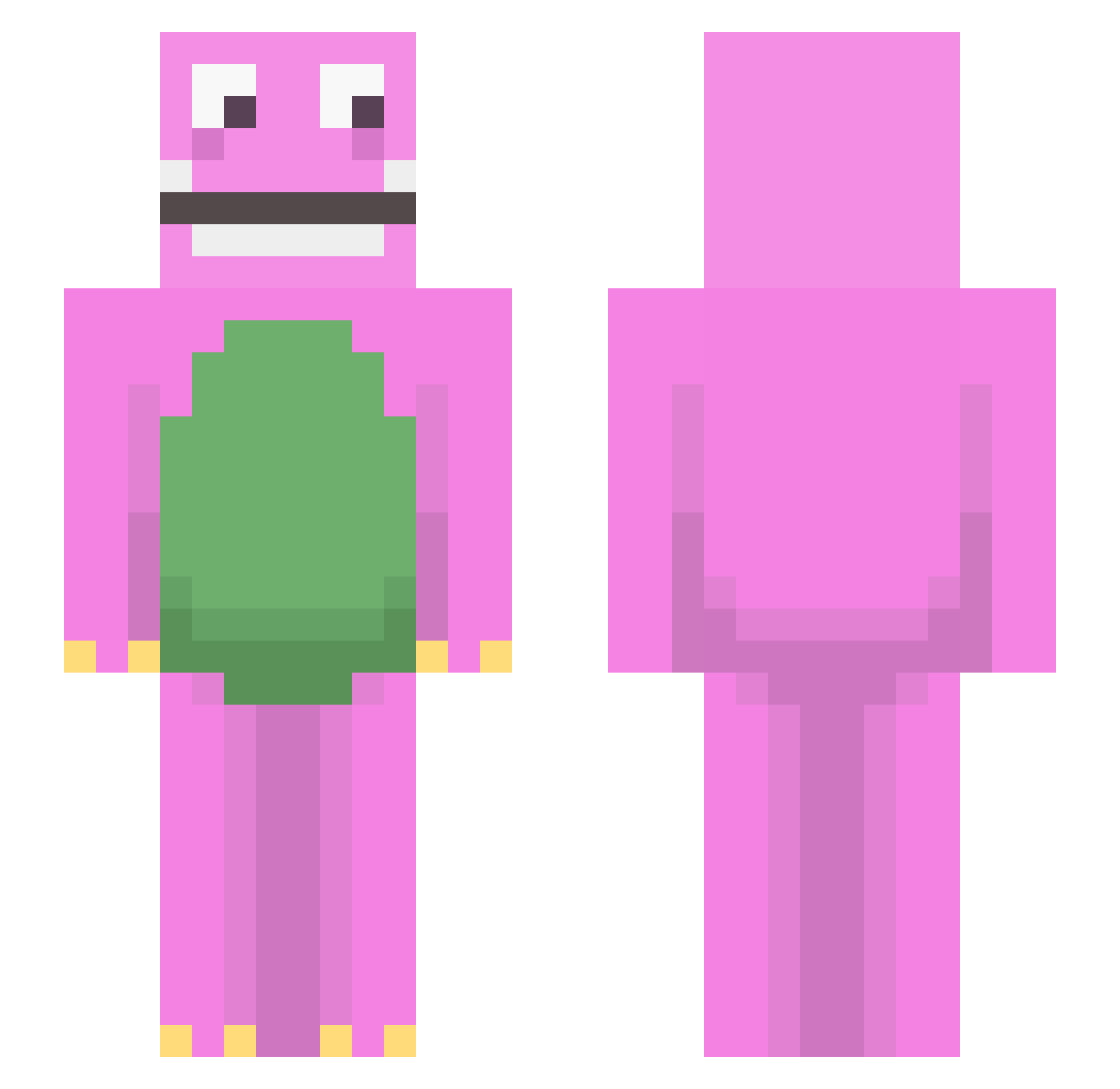 LavaTusManos Minecraft skin, front and back view