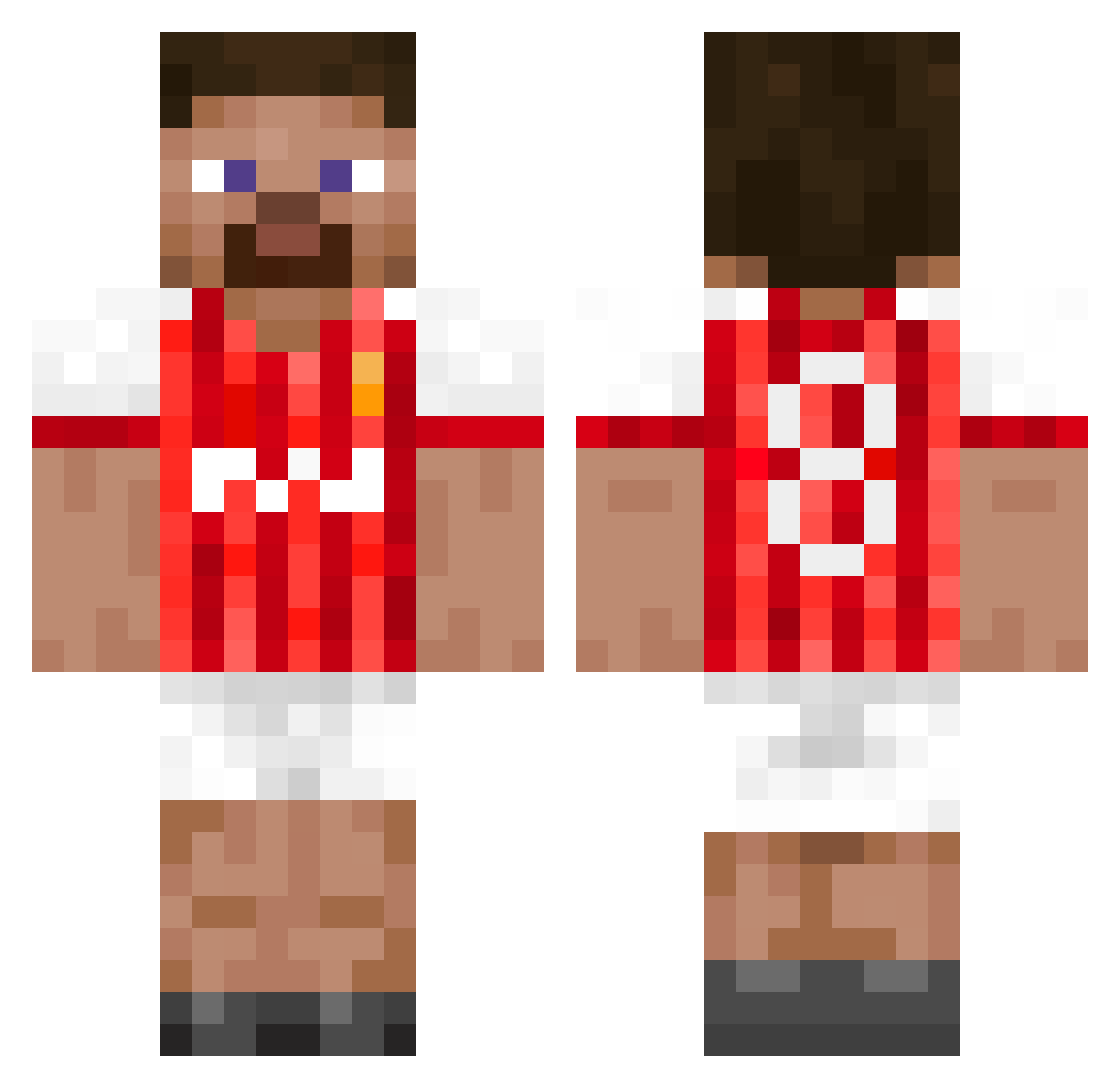 Hadoukenx Minecraft skin, front and back view