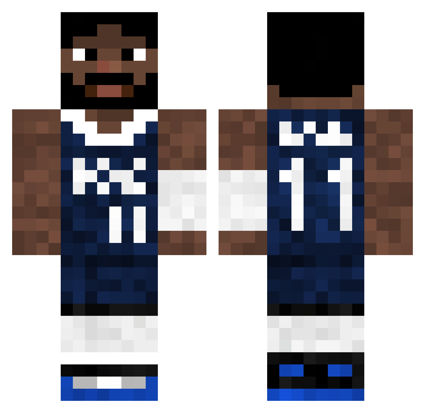 Shallow108 Minecraft skin, front and back view