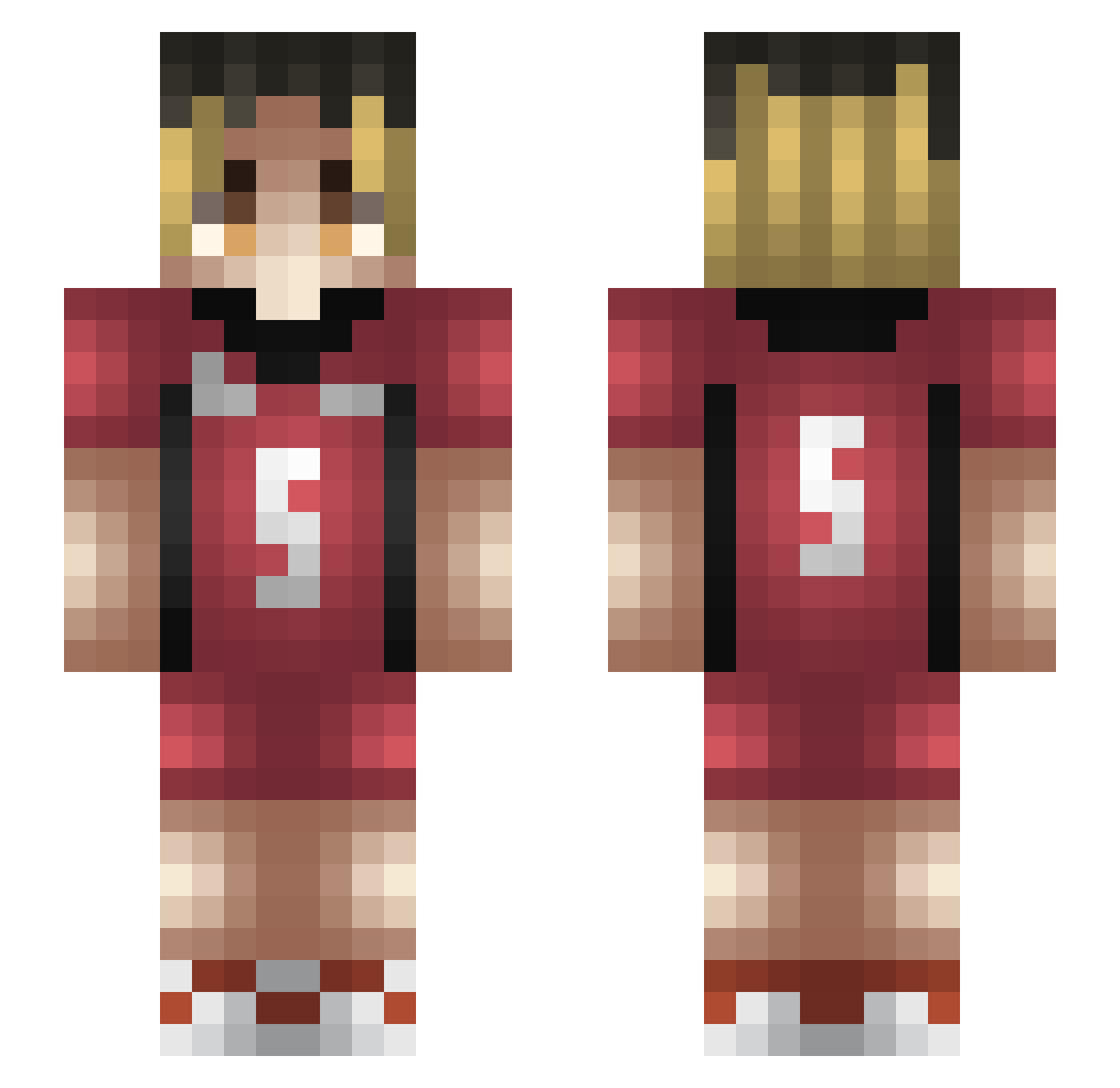 HeyKruma Minecraft skin, front and back view