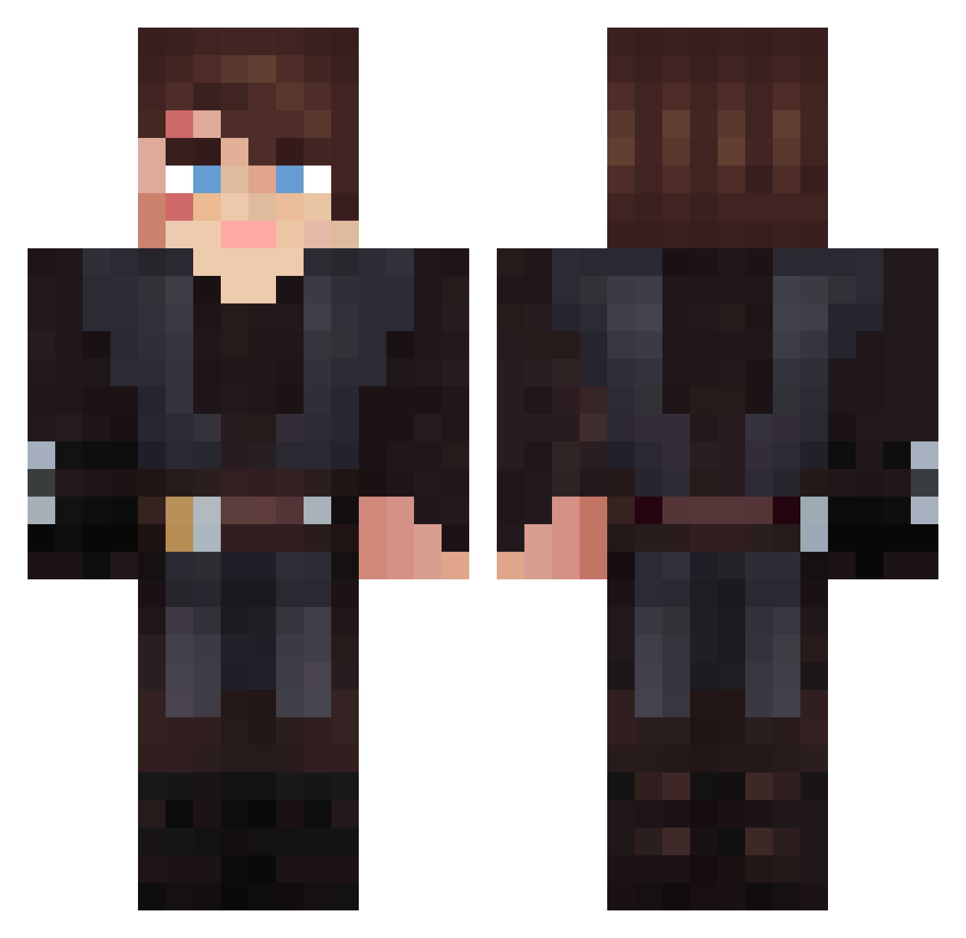 AsianPanda3836 Minecraft skin, front and back view