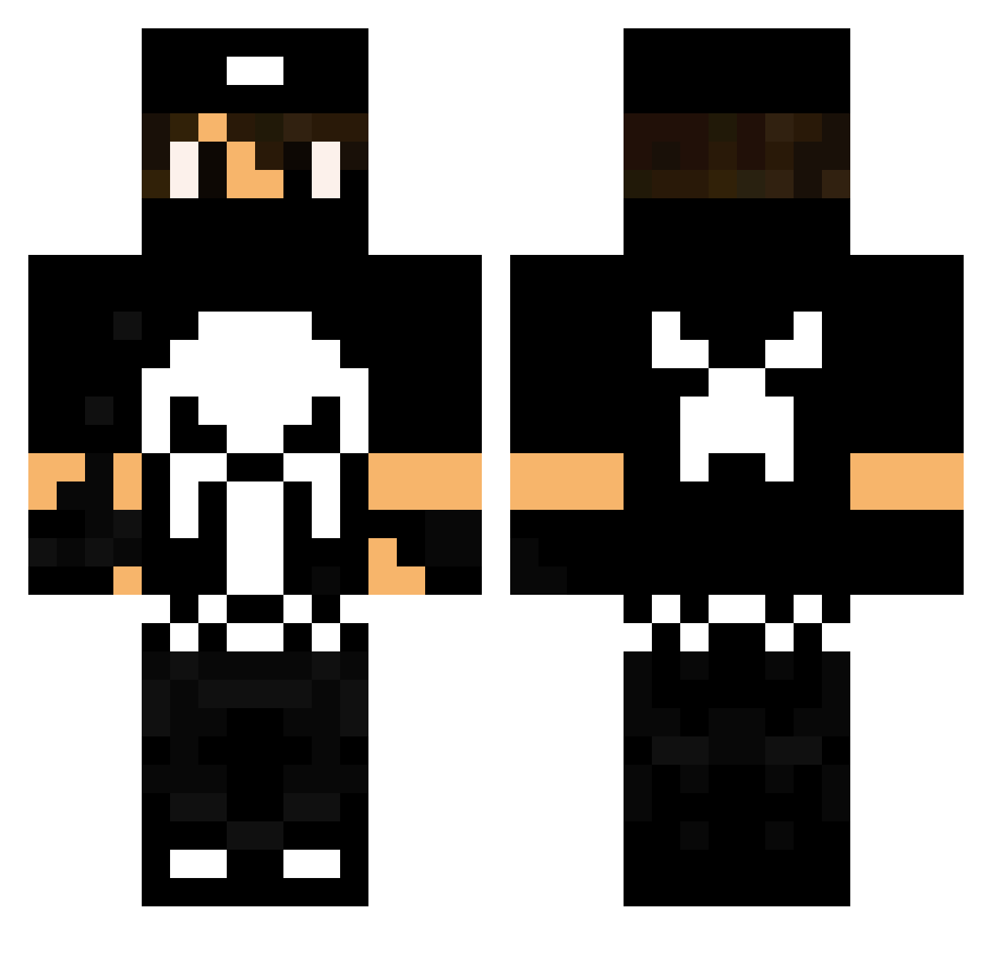 CallMeDomino Minecraft skin, front and back view